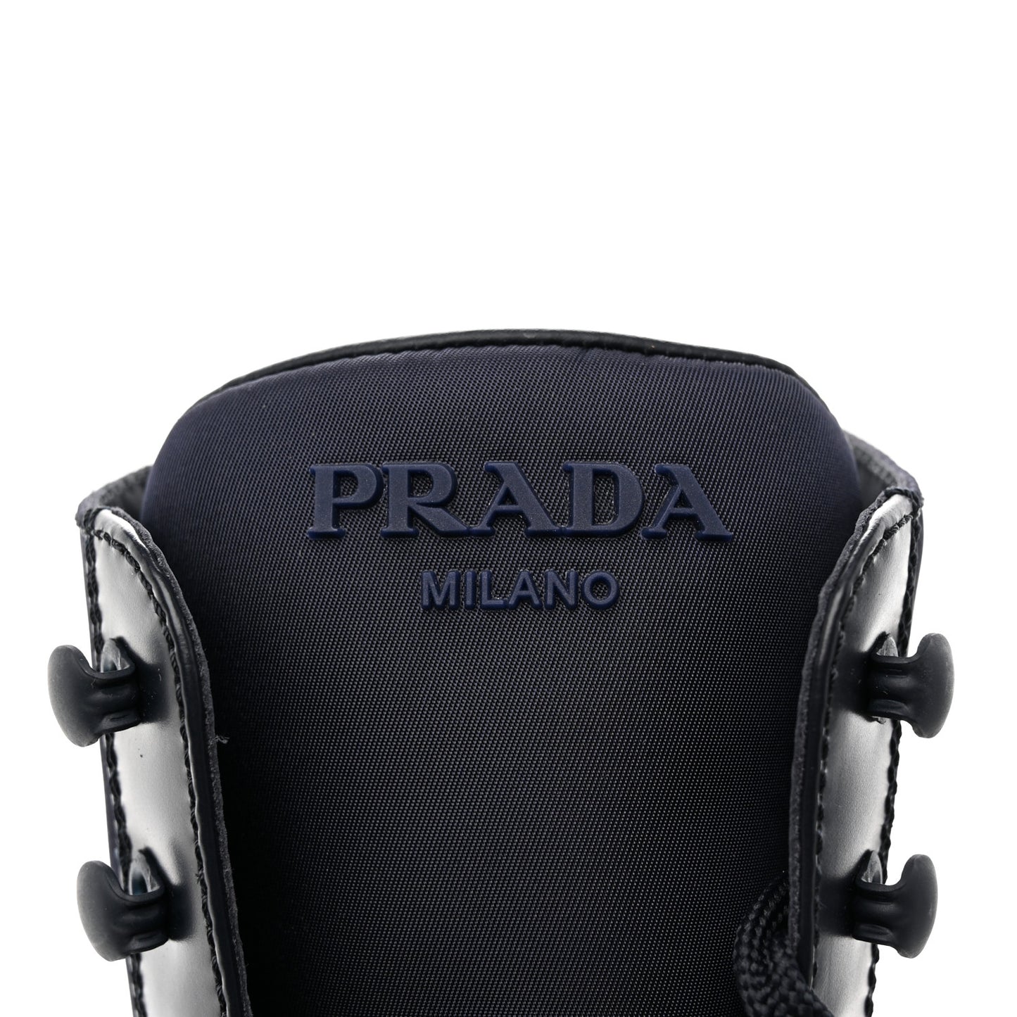 Spazzolato Re-Nylon Metal Triangle Logo Womens 50mm Combat Boots 37 Blue