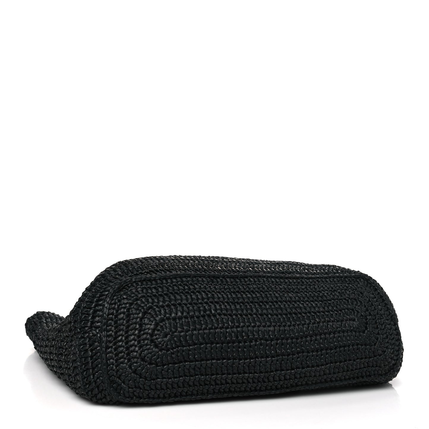 SAINT LAURENT Raffia Rive Gauche Tote Black