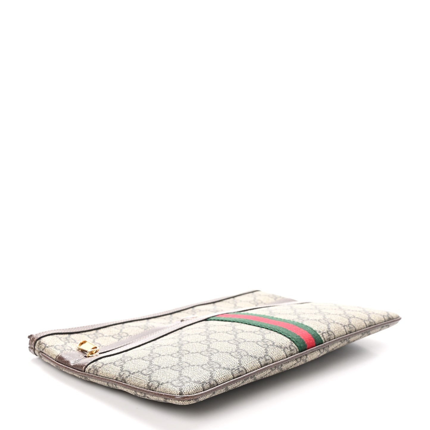 GG Supreme Monogram Large Ophidia Pouch Clutch Brown