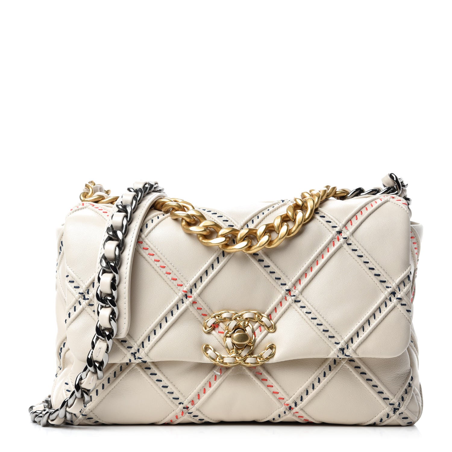 Chanel Lambskin Mixed Fibers Quilted Medium 19 Flap Beige 1 of 11