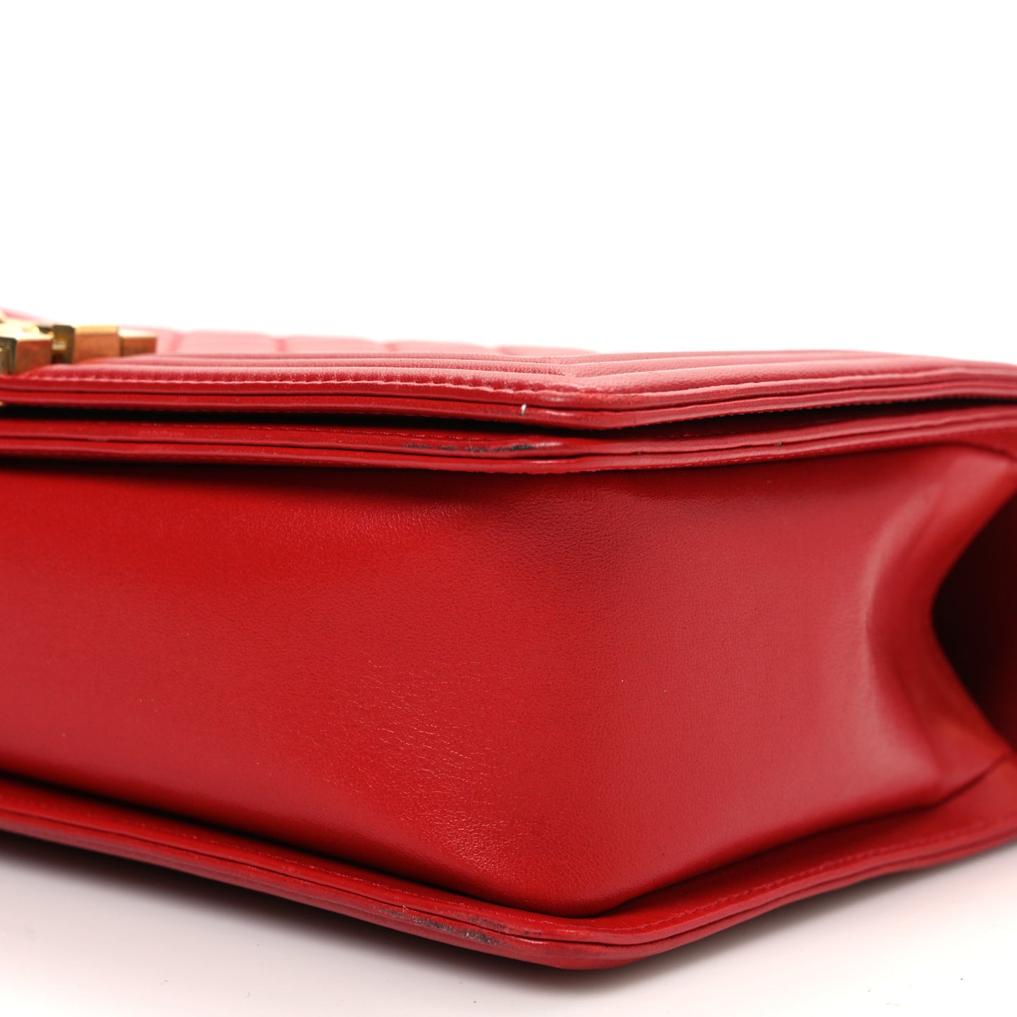 Lambskin Quilted New Medium Boy Flap Red