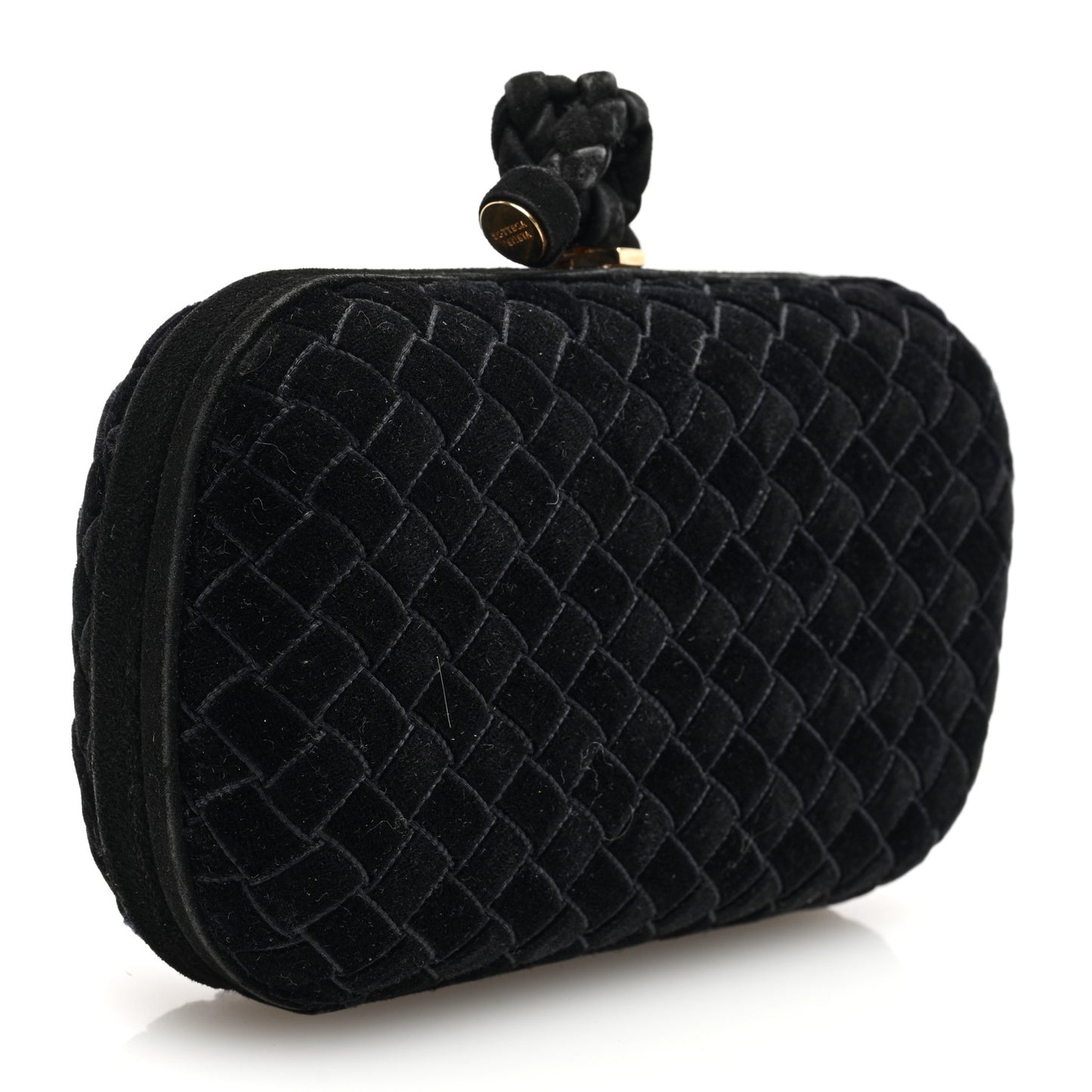 Velvet Intreccio Knot Clutch Black