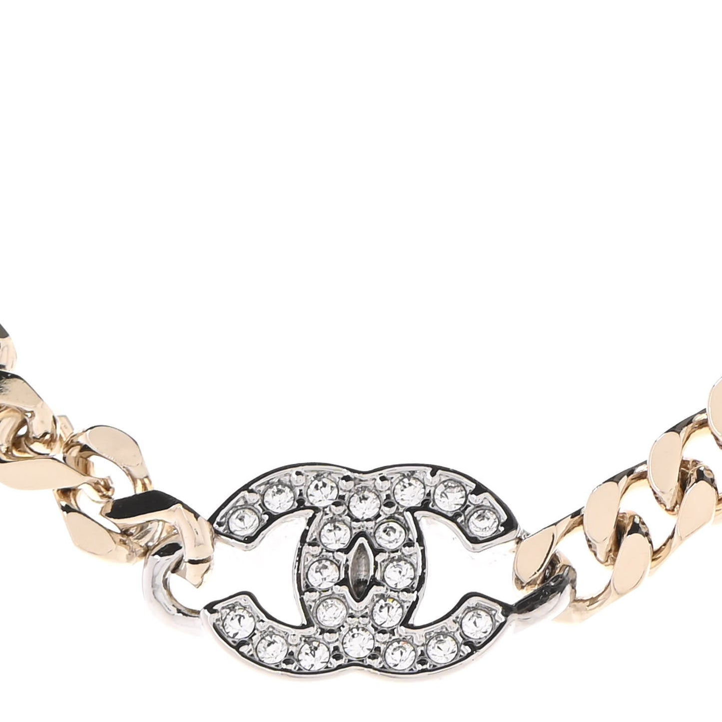 Crystal Chain CC Choker Gold Silver