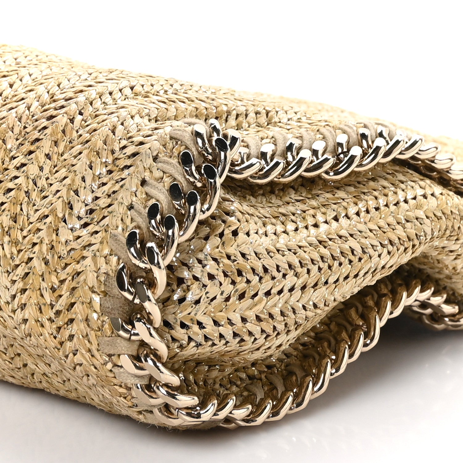 Stella McCartney Metallic Raffia Mini Falabella Tote Gold 8 of 8