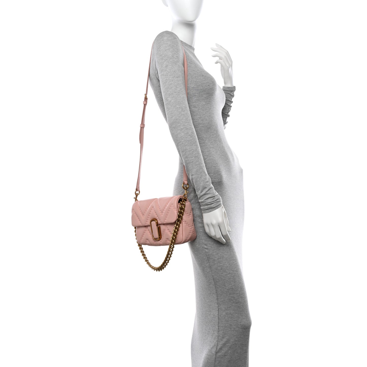 Lambskin Quilted J Marc Mini Shoulder Bag Rose