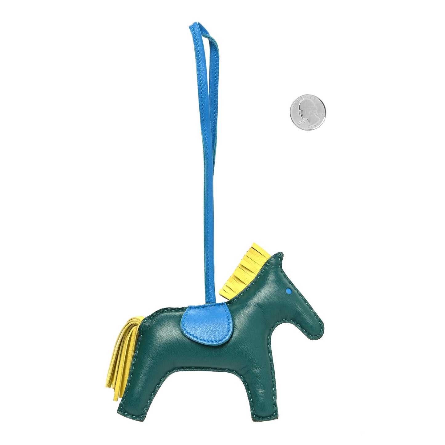 Milo Lambskin Grigri Rodeo Horse Bag Charm MM Malachite