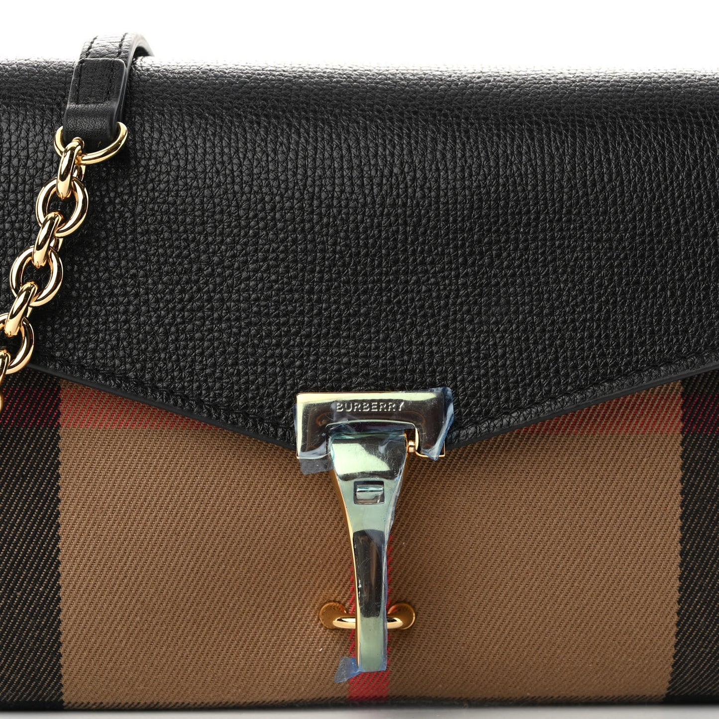 Derby Calfskin House Check Baby Macken Crossbody Bag Black