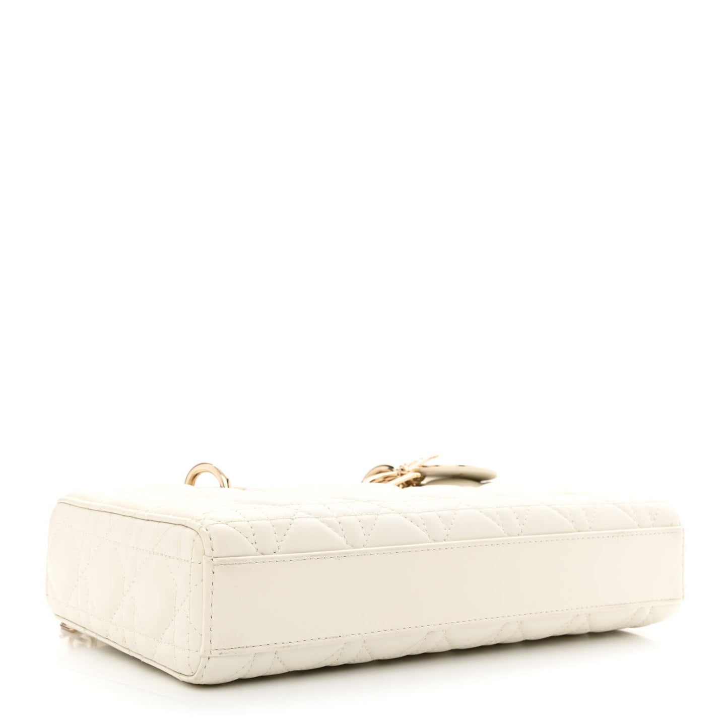 Lambskin Cannage Medium Lady D-Joy White