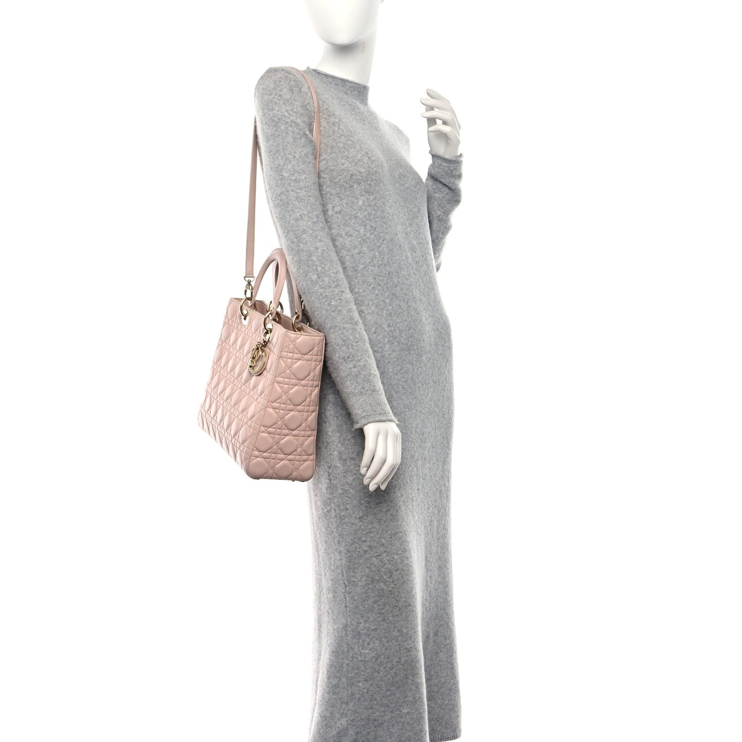 Lambskin Cannage Large Lady Dior Light Pink