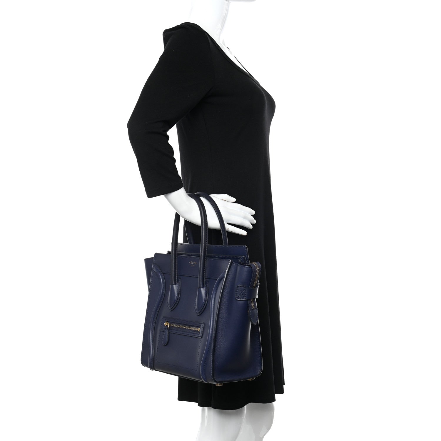 Celine Smooth Calfskin Micro Luggage Navy Blue 2 of 11