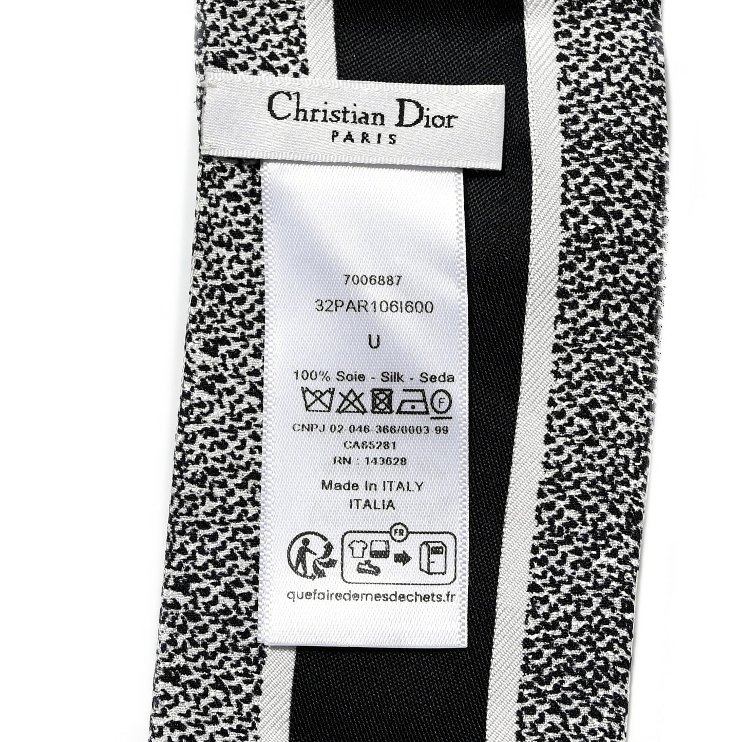 Silk Plan De Paris Mitzah Scarf White Black