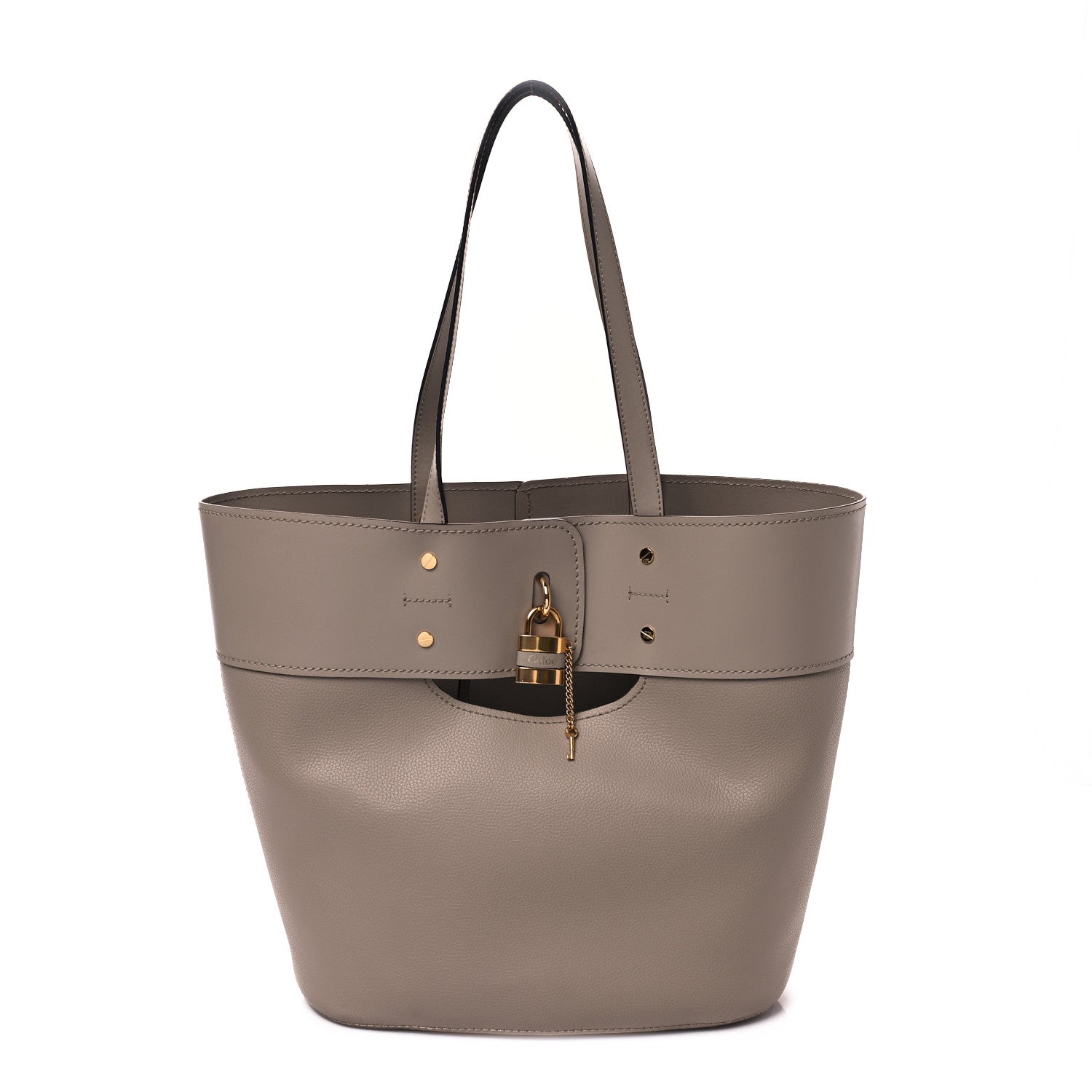 Chloe Calfskin Medium Aby Lock and Key Tote Bag Motty Grey 1 of 10