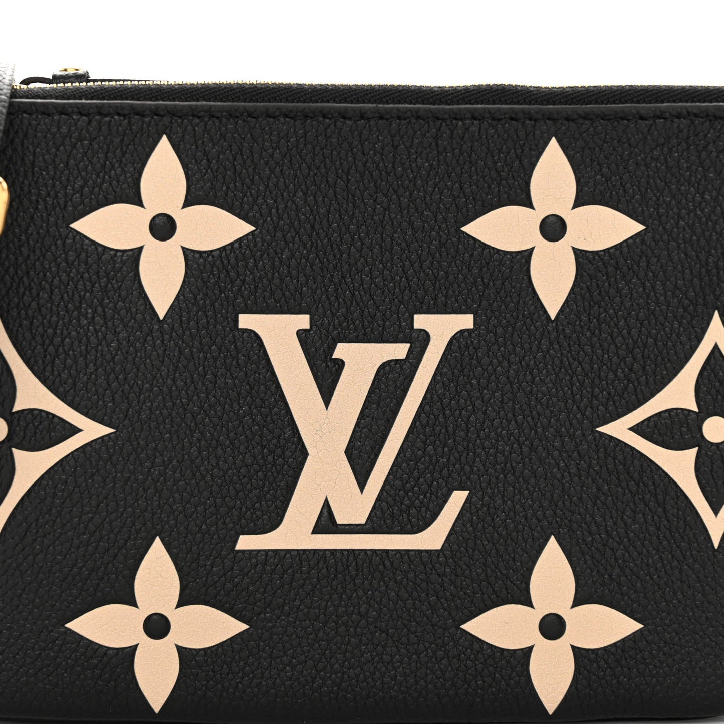 Empreinte Monogram Giant Double Zip Pochette Black Cream