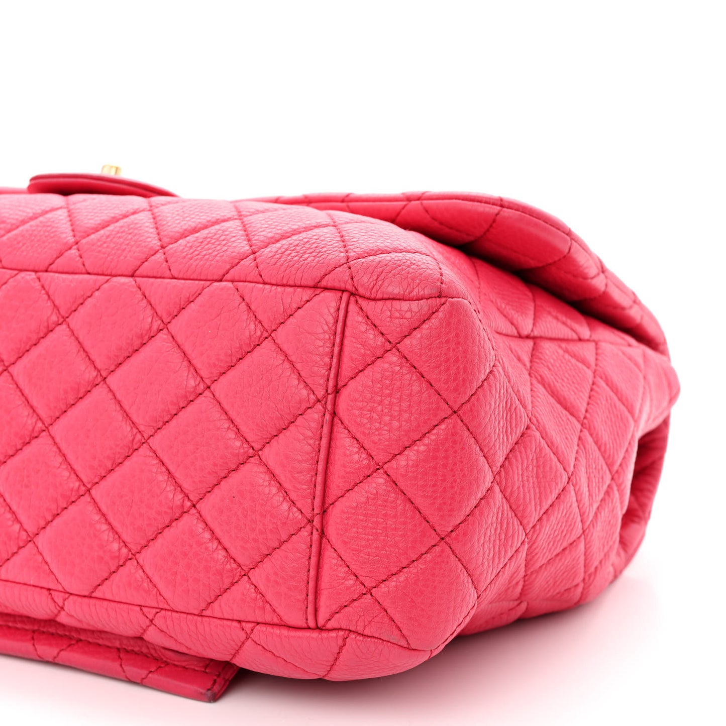 Calfskin Quilted Small XXL Travel Flap Bag Dark Pink