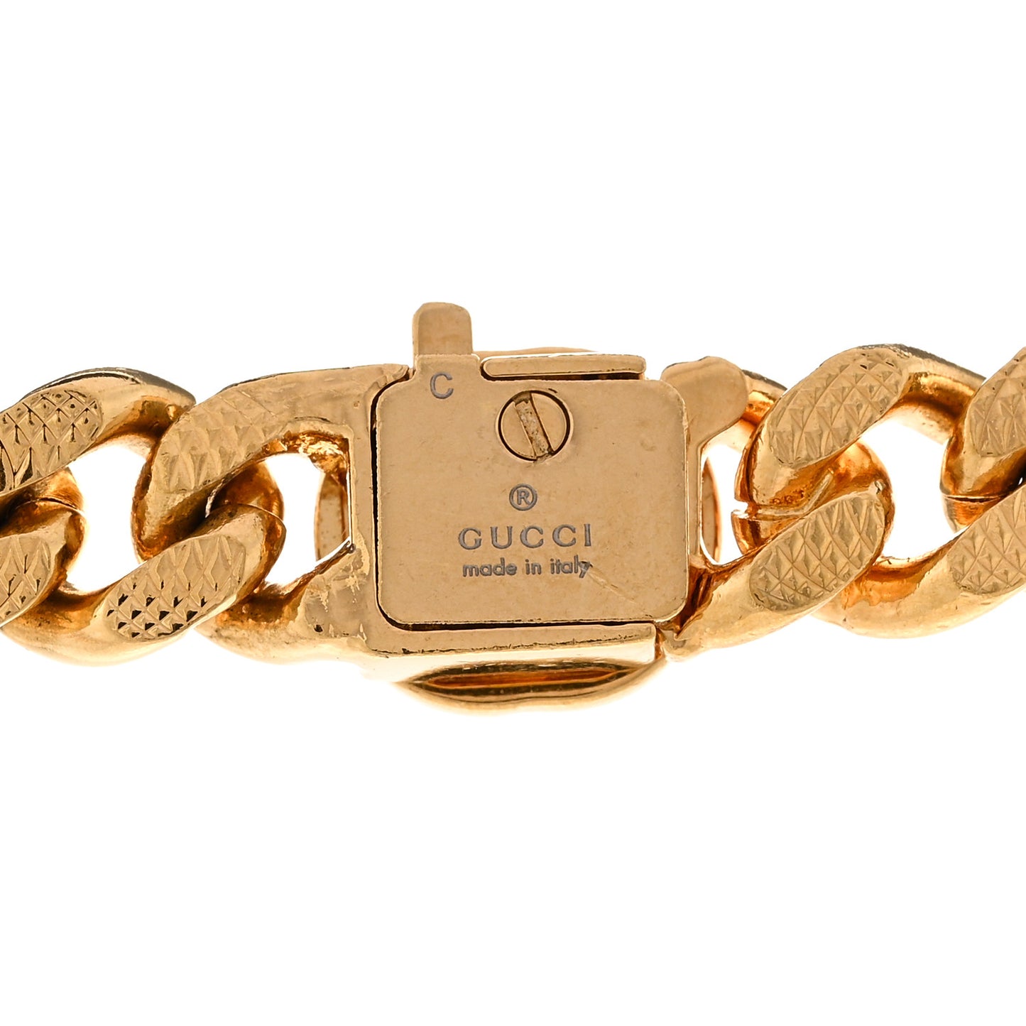 Metal Interlocking GG Chain Necklace Gold