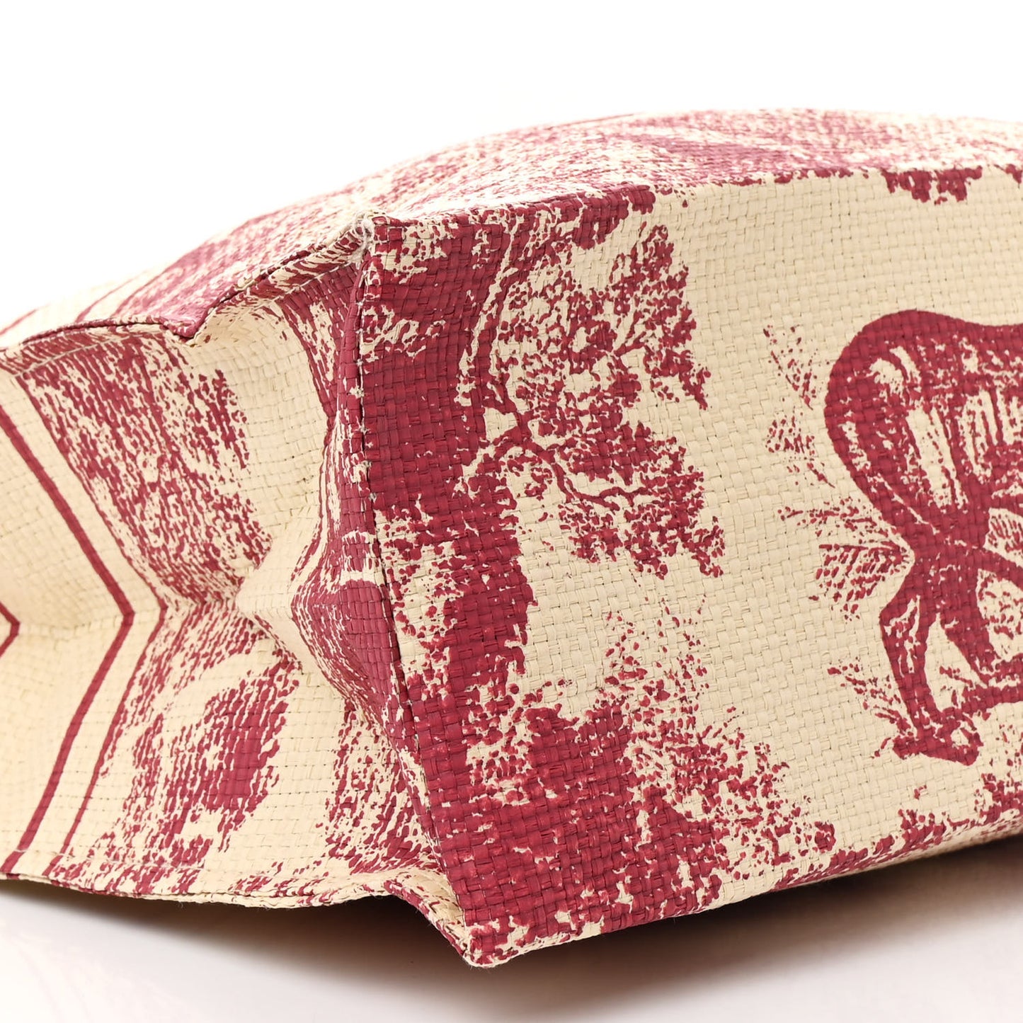 Straw Dioriviera Tote Red