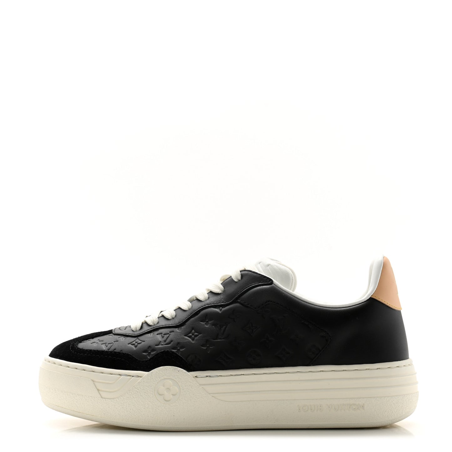 Calfskin Embossed LV Groovy Platform Sneakers 38 Black