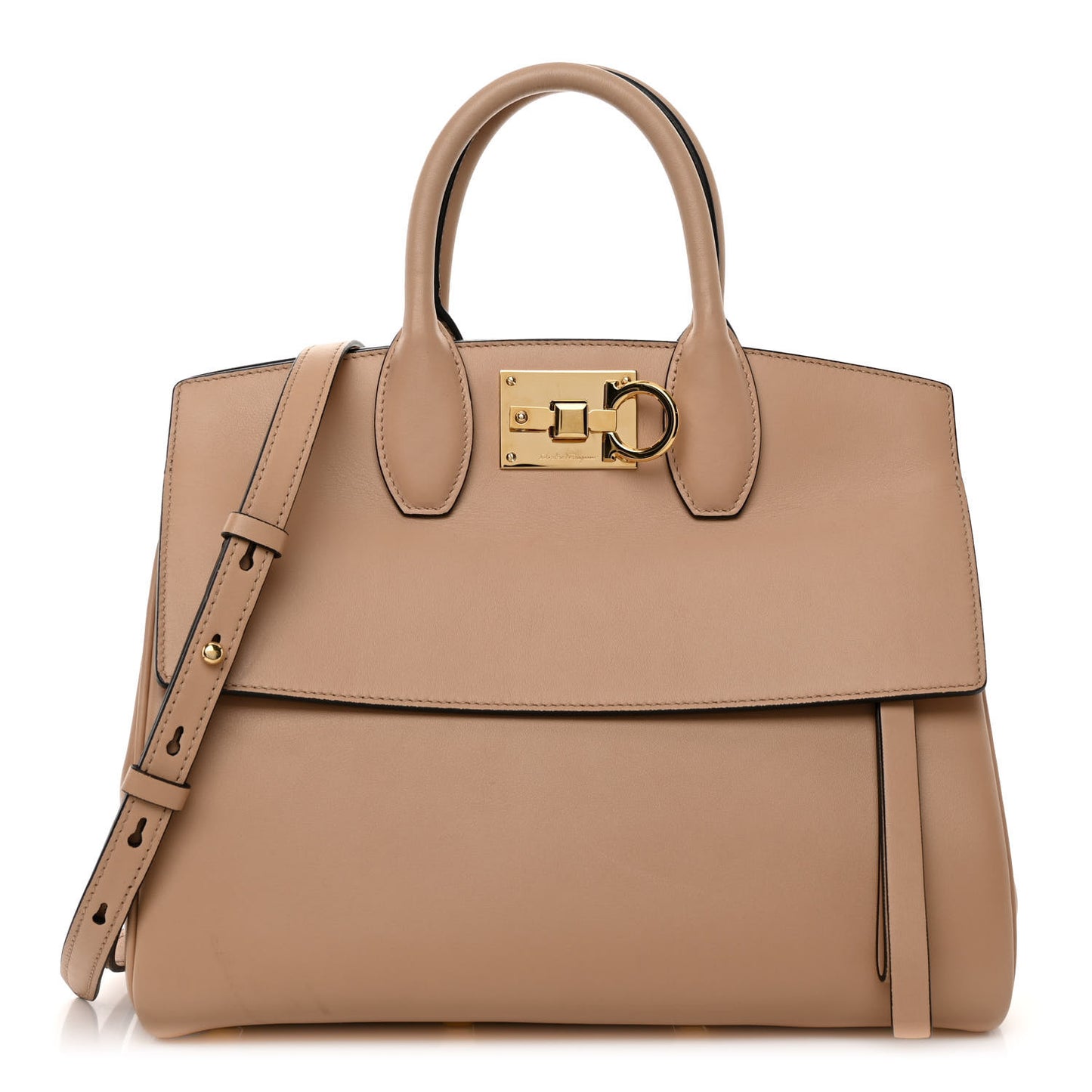 Calfskin Medium Studio Bag Almond