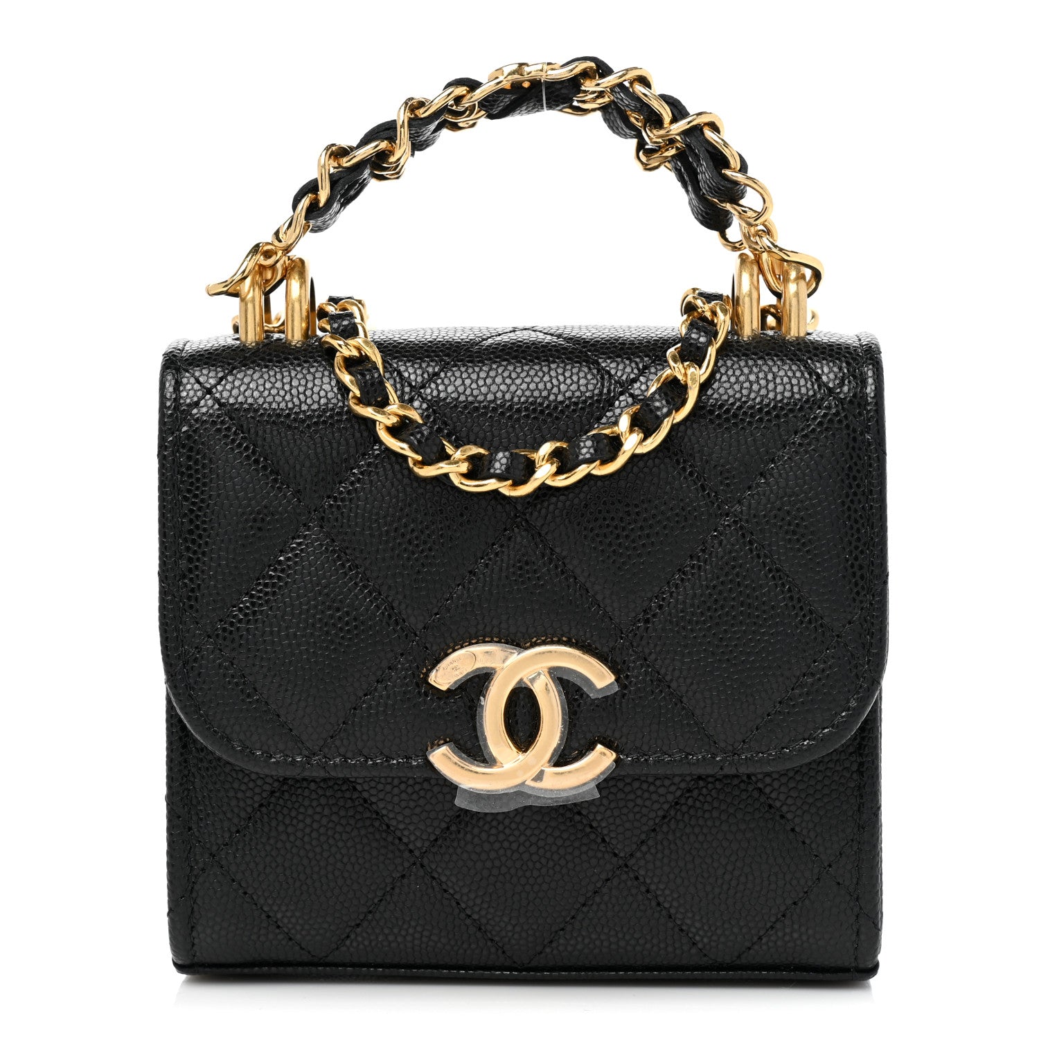 Chanel Caviar Quilted Coco First Clutch With Chain Black 1 of 8