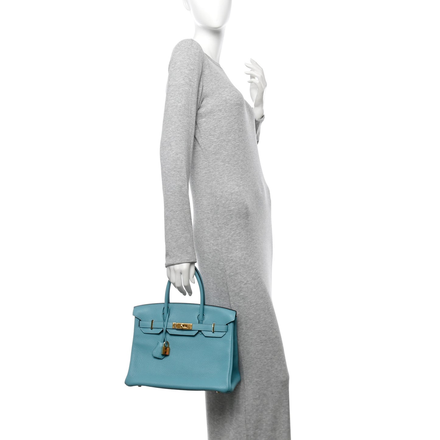 Taurillon Clemence Birkin 30 Bleu Saint Cyr