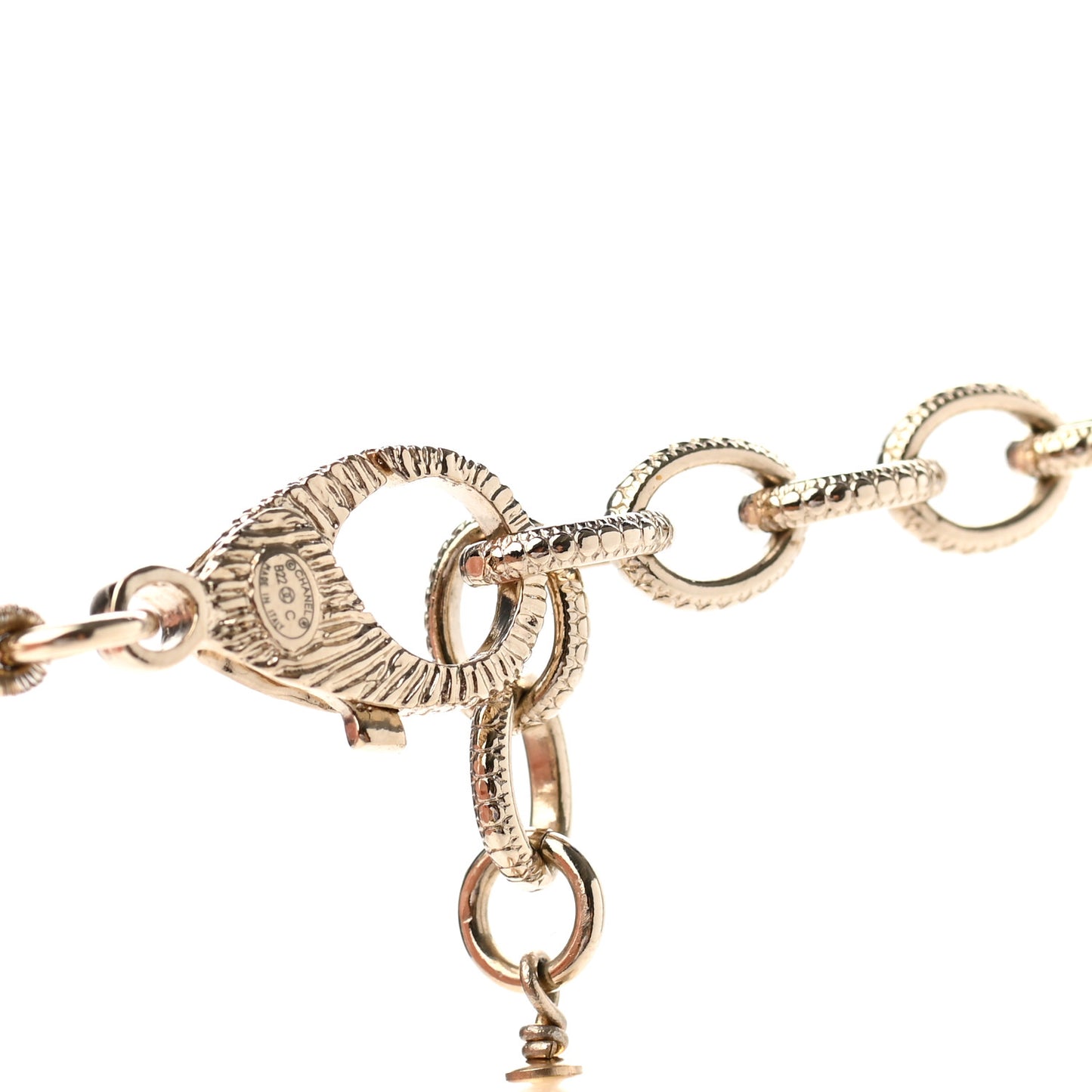 Pearl Crystal CC Camellia Short Necklace Gold