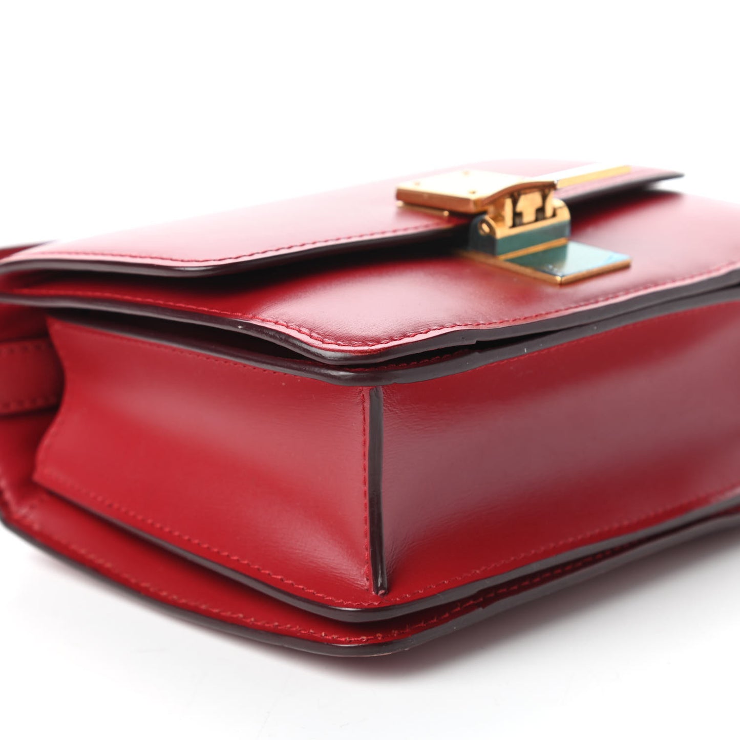 Smooth Calfskin Small Classic Box Flap Bag Red