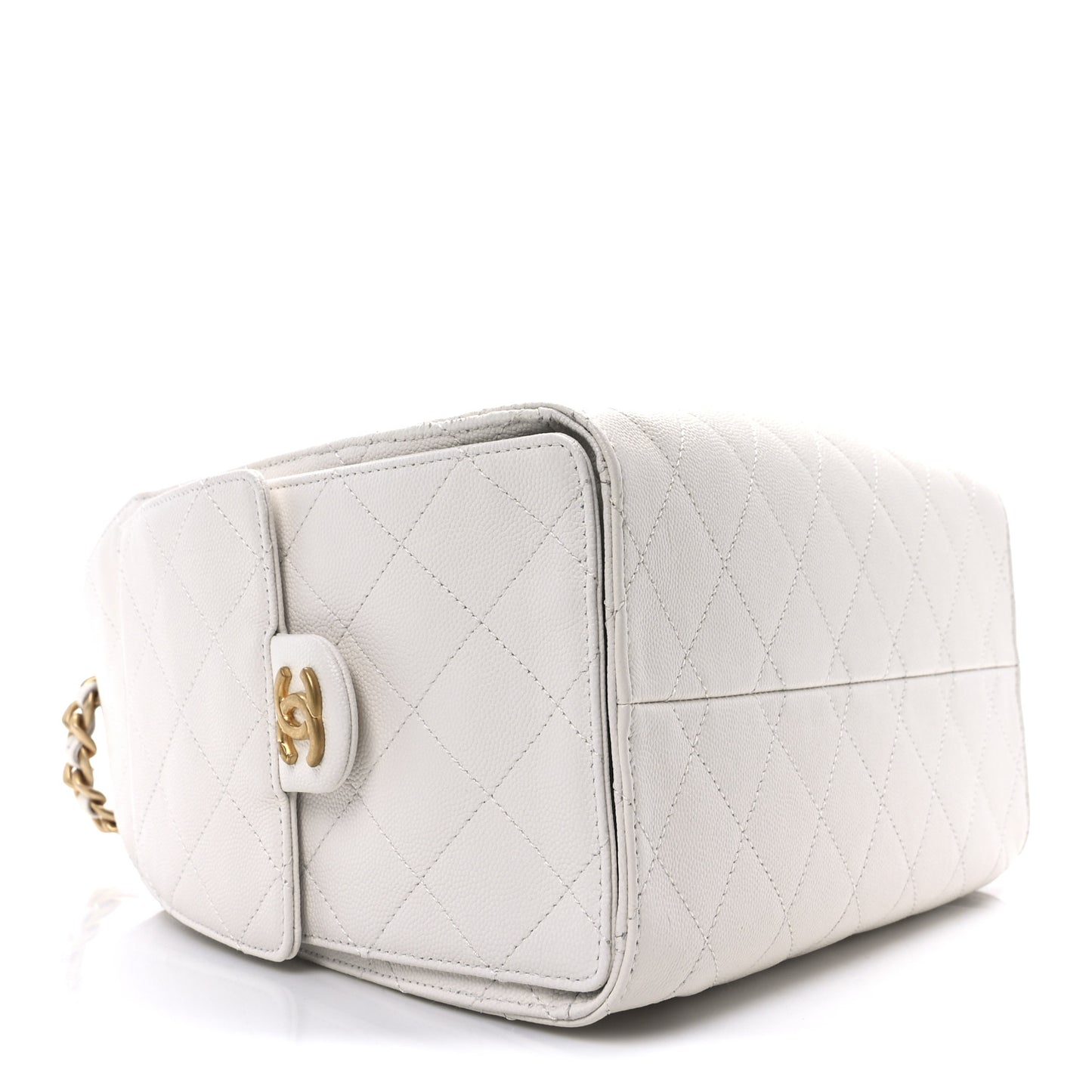 Caviar Quilted Small Chanel 25 Handbag White
