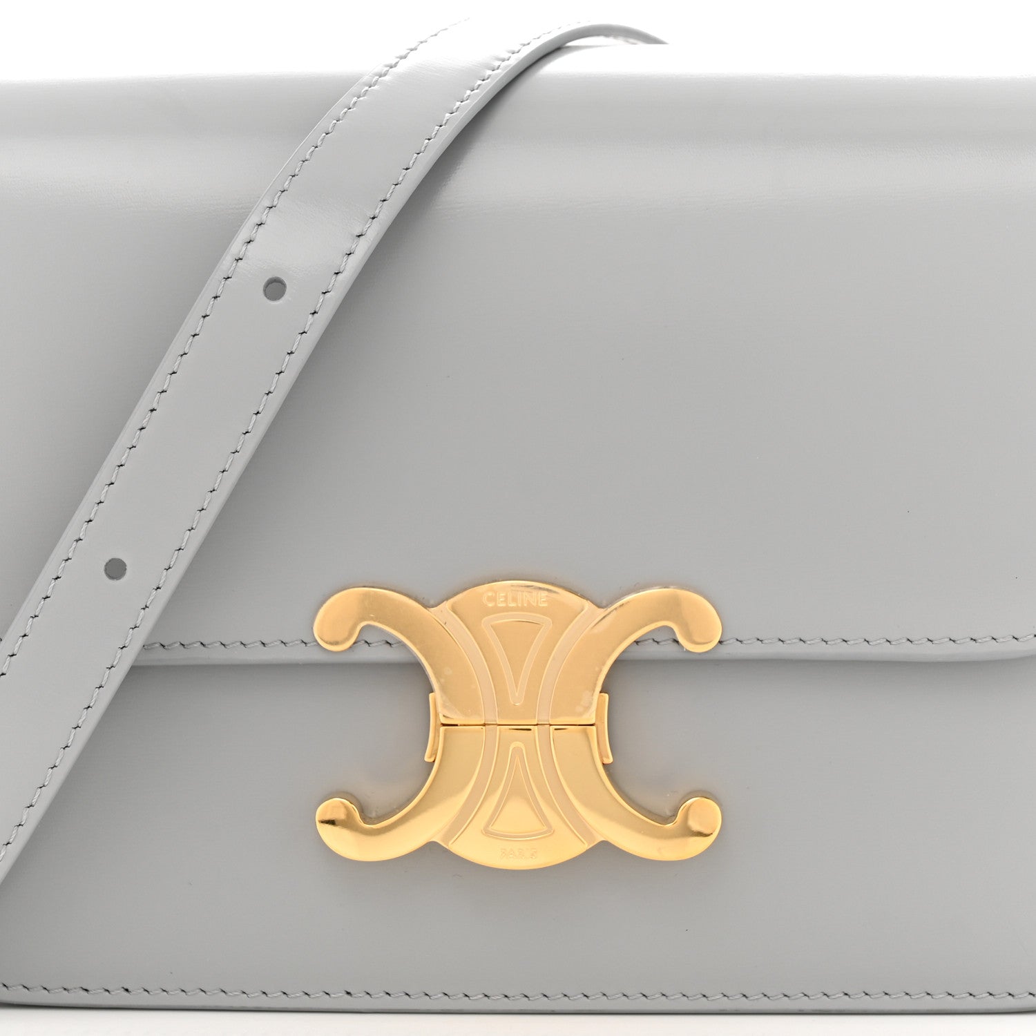Celine Shiny Calfskin Teen Triomphe Pearl Blue 8 of 11