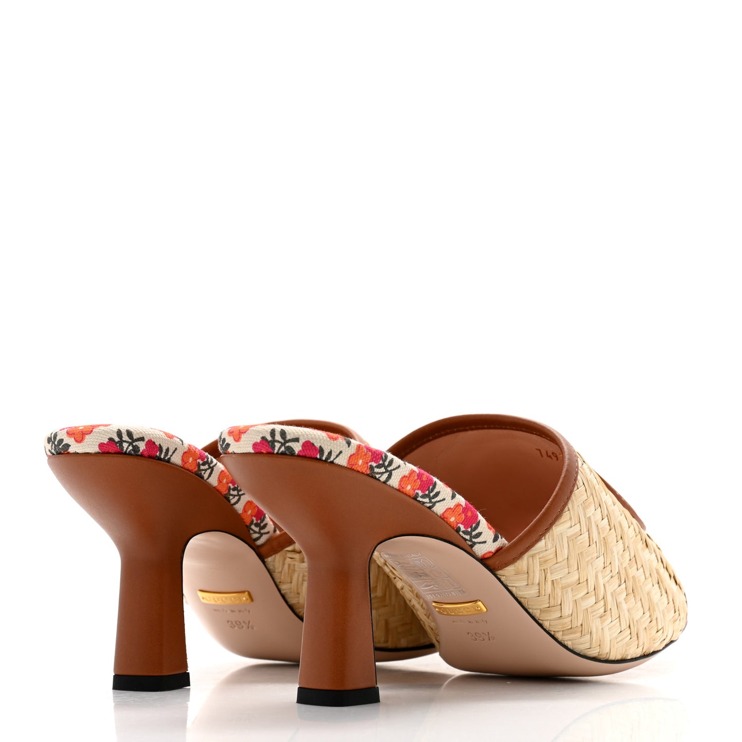 Raffia Malaga Kid Interlocking G Mabel Sandals 39.5 Natural