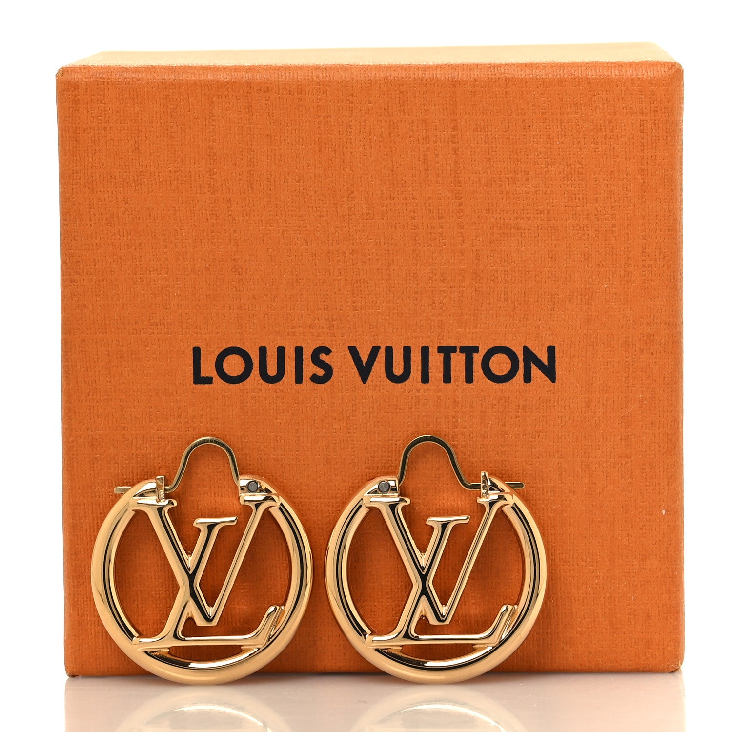 Louis Vuitton Metal Small Louise Hoop Earrings Gold 5 of 5
