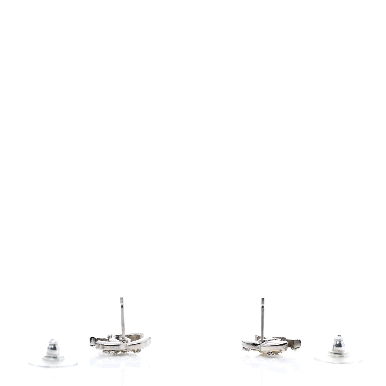 Chanel Crystal CC Earrings Silver 3 of 7