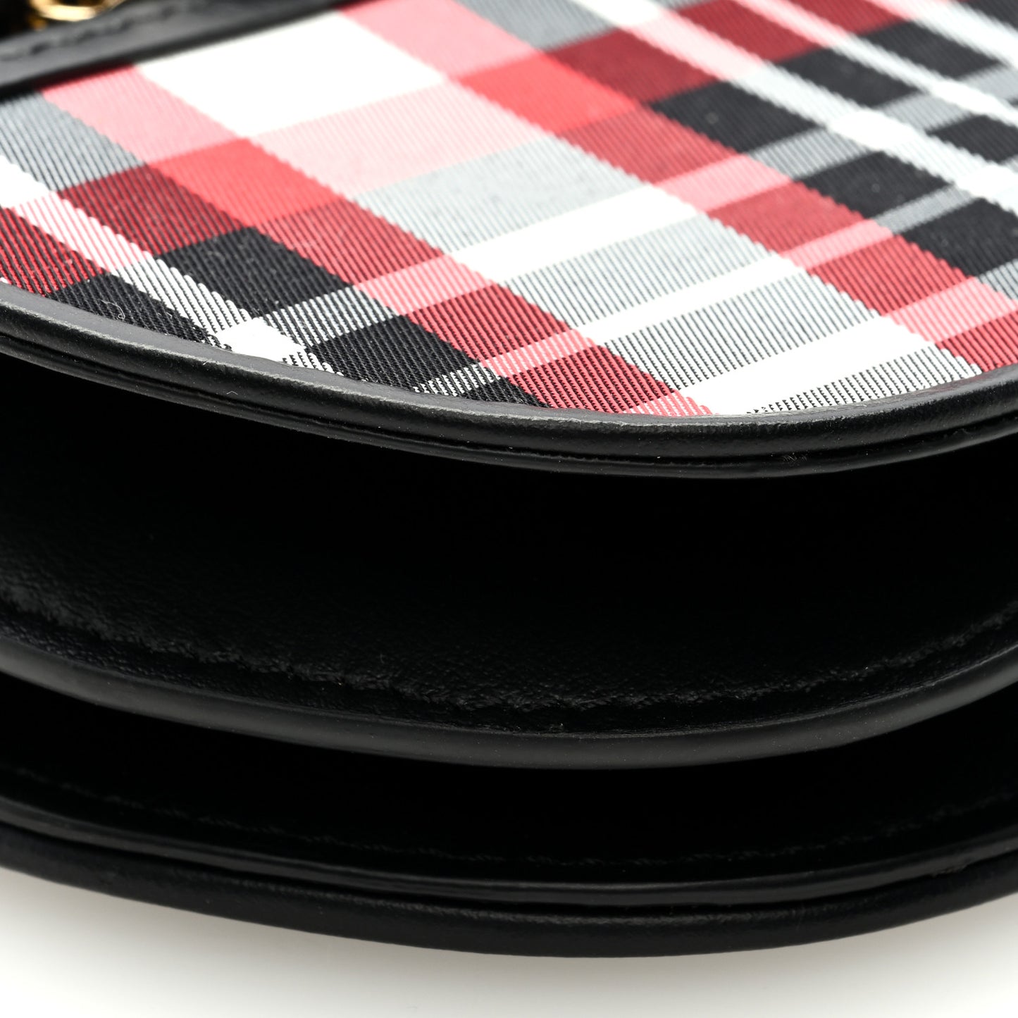 Calfskin Nylon Tartan Micro Olympia Card Case Bright Red