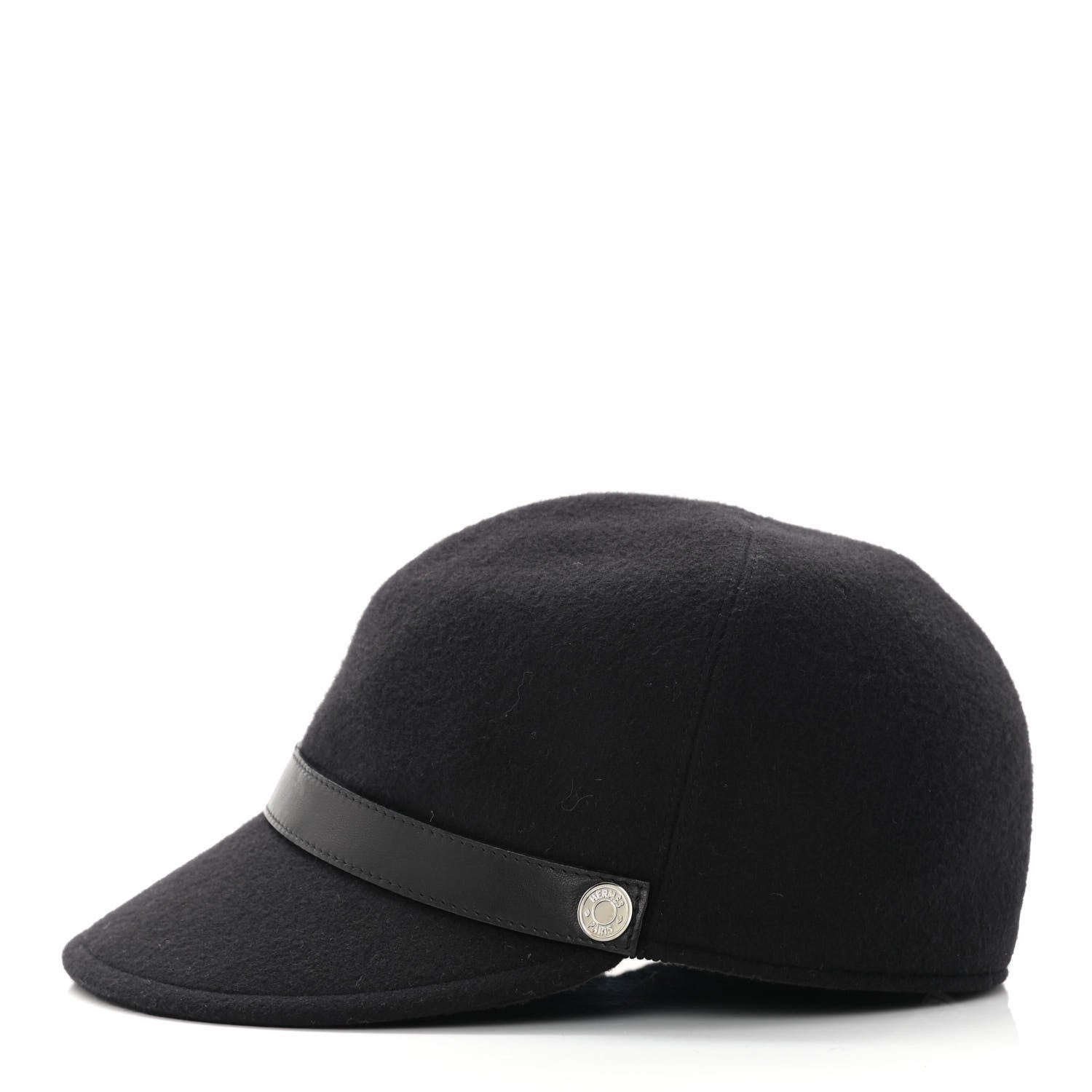 Hermes Cashmere Lambskin Cap 56 Black 3 of 9