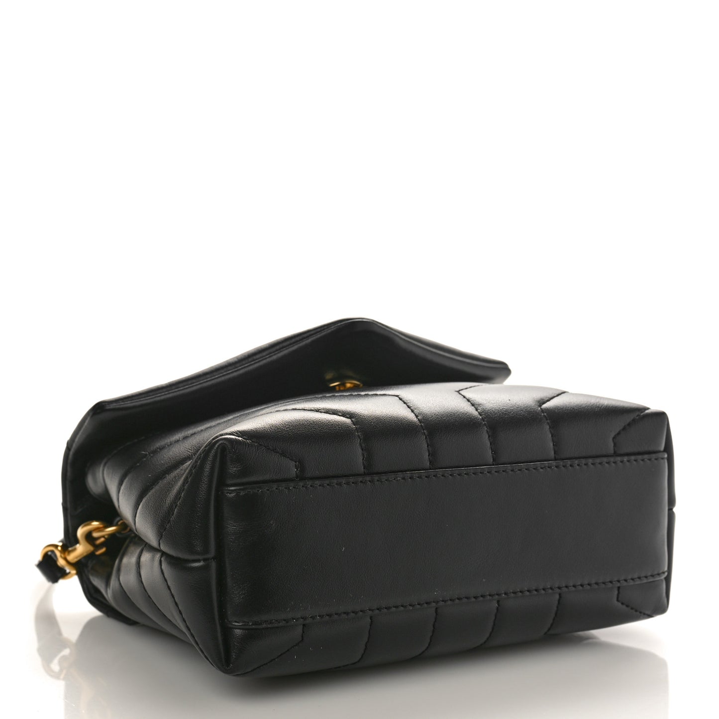 Calfskin Y Quilted Monogram Toy Loulou Crossbody Bag Black