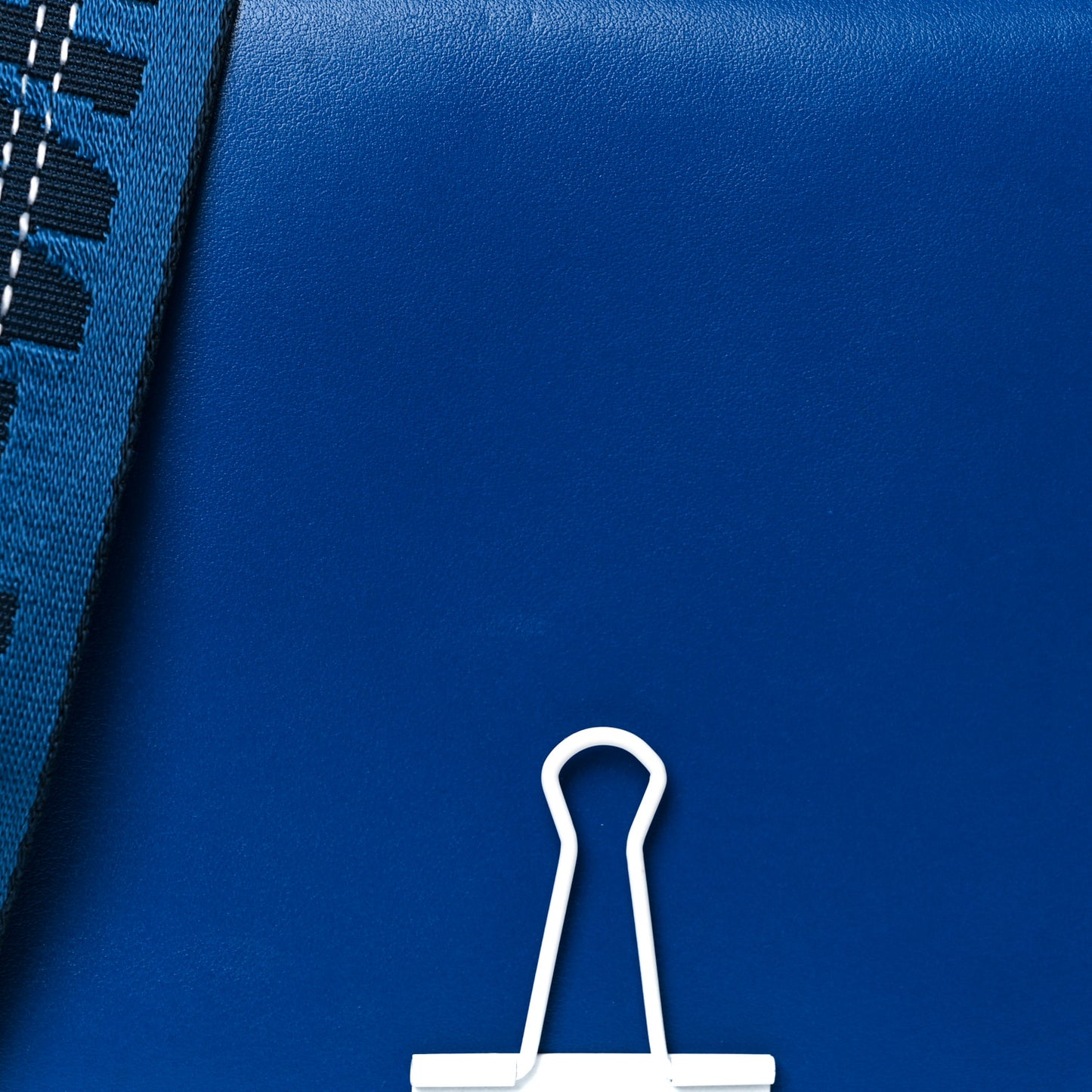 Calfskin Binder Clip Bag Blue
