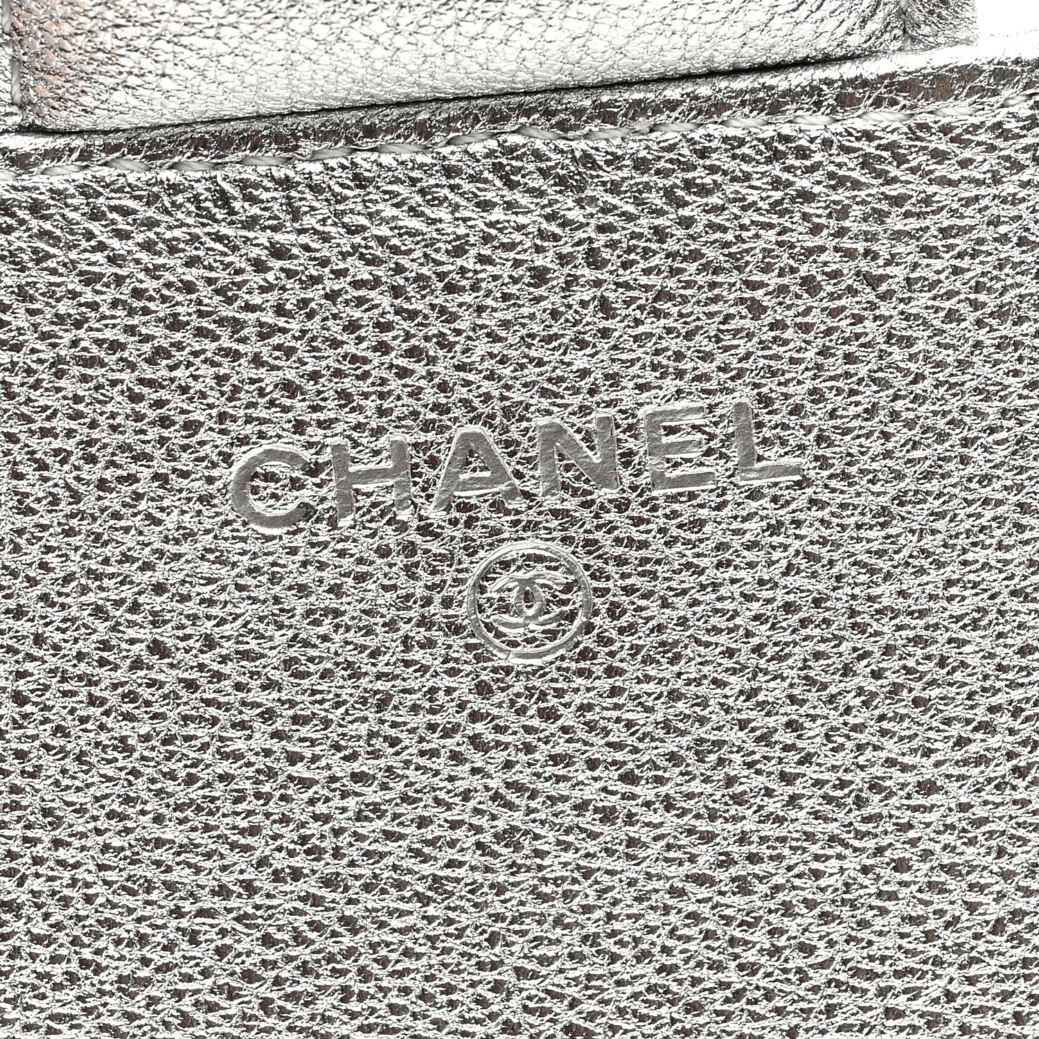 Chanel Metallic Lambskin Quilted Glasses Case With Chain Silver 7 of 11