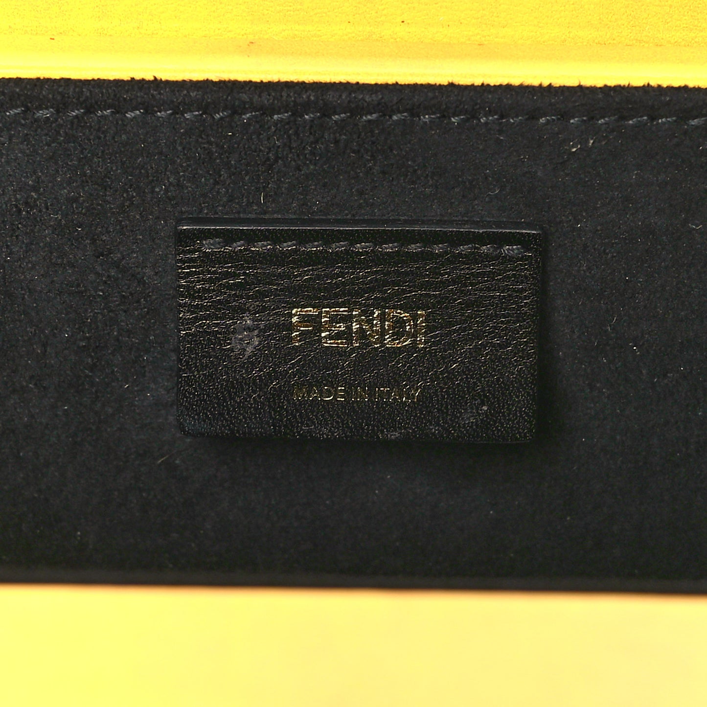 Vitello Fluffy Logo Horizontal Box Crossbody Bag Yellow Box Black