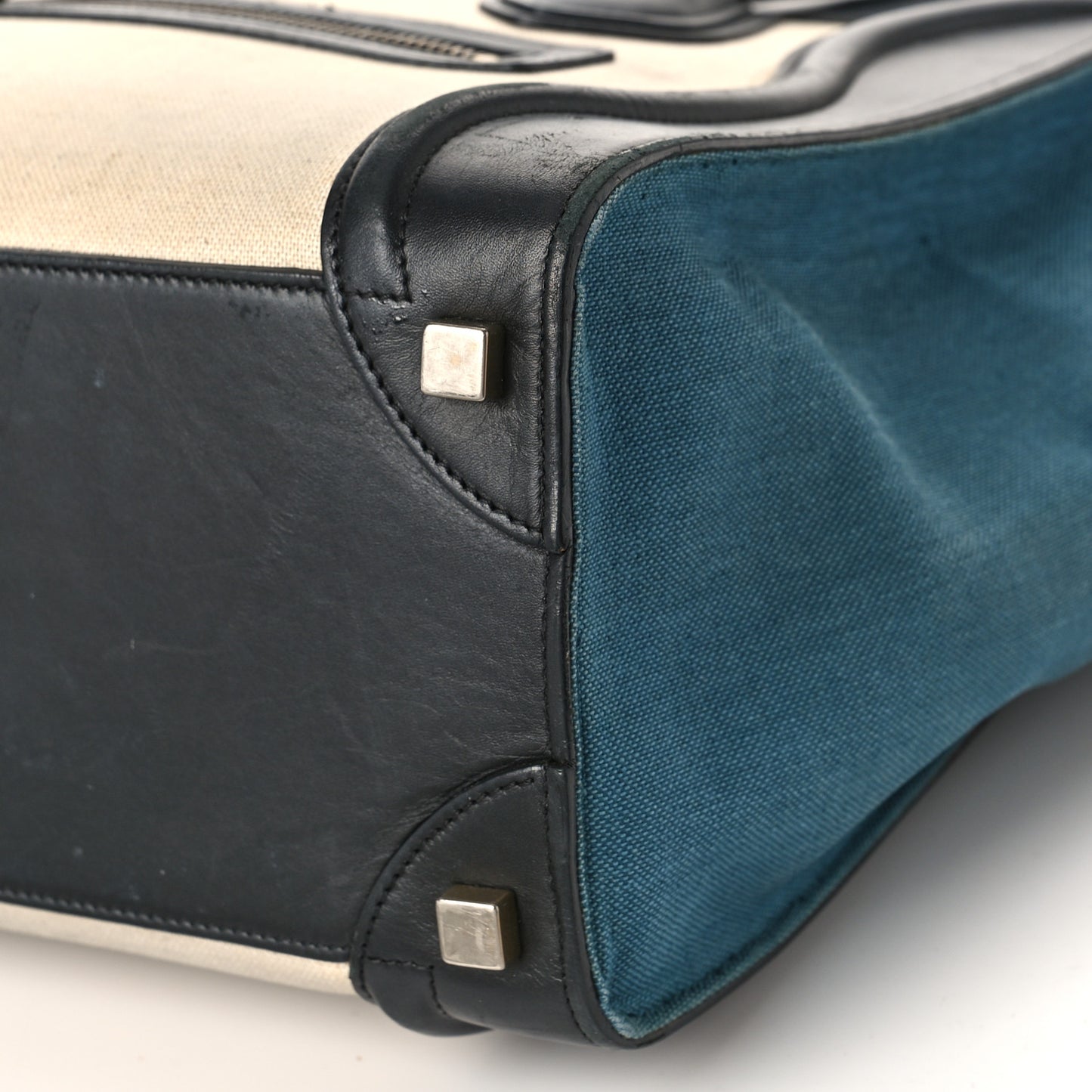 Canvas Smooth Calfskin Micro Tri-Color Luggage Royal