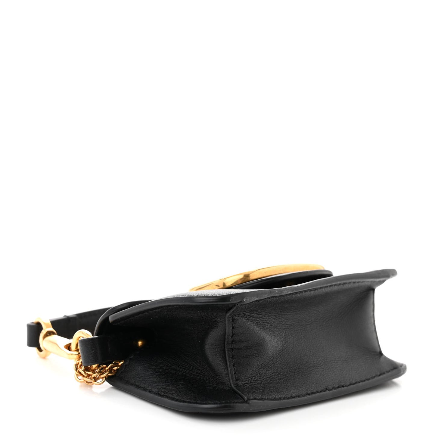 Calfskin Vlogo Micro Loco Shoulder Bag Black