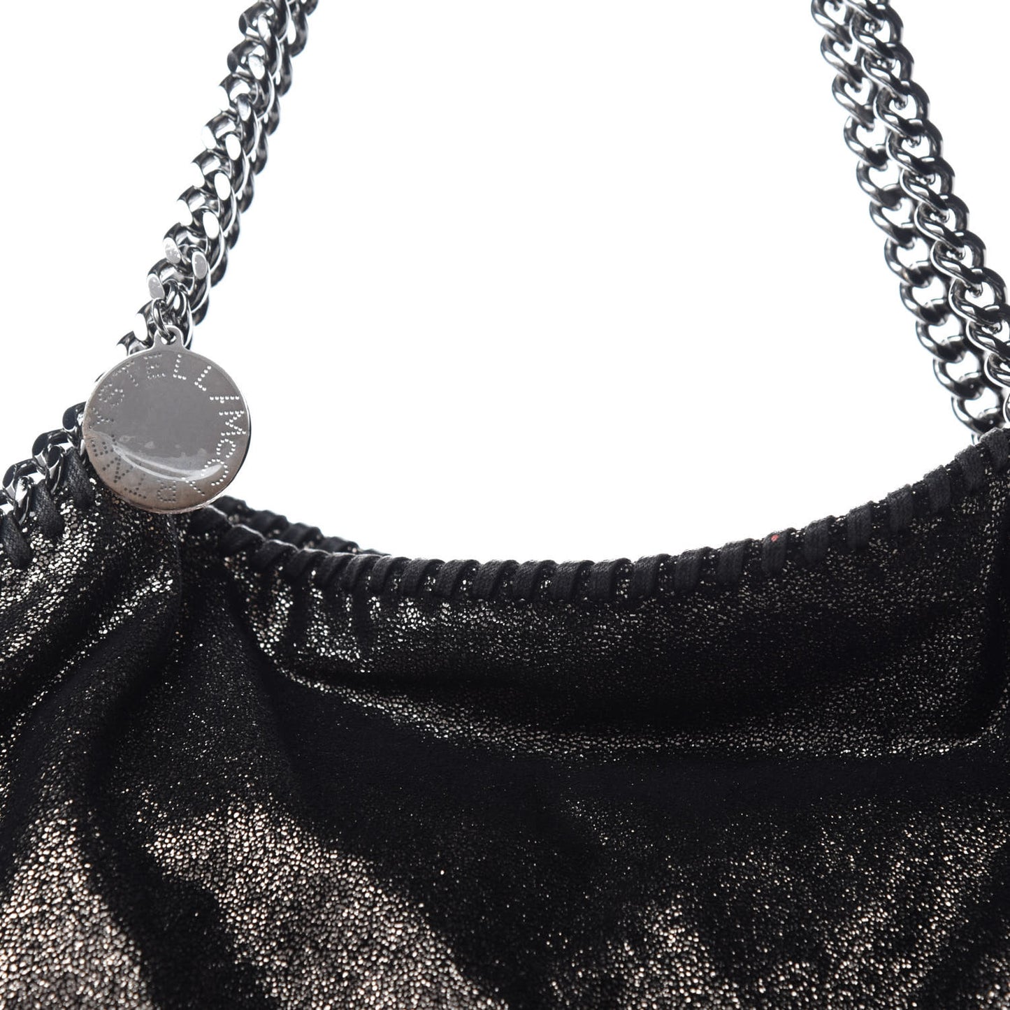 Metallic Shaggy Deer Big Falabella Tote Black