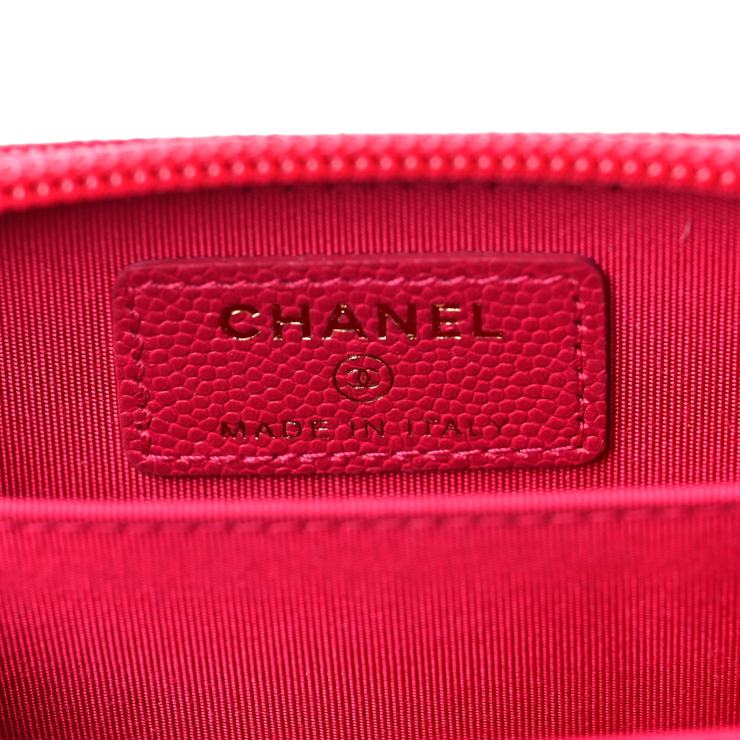 Caviar Quilted Boy Zip Around Coin Purse Wallet Fuchsia