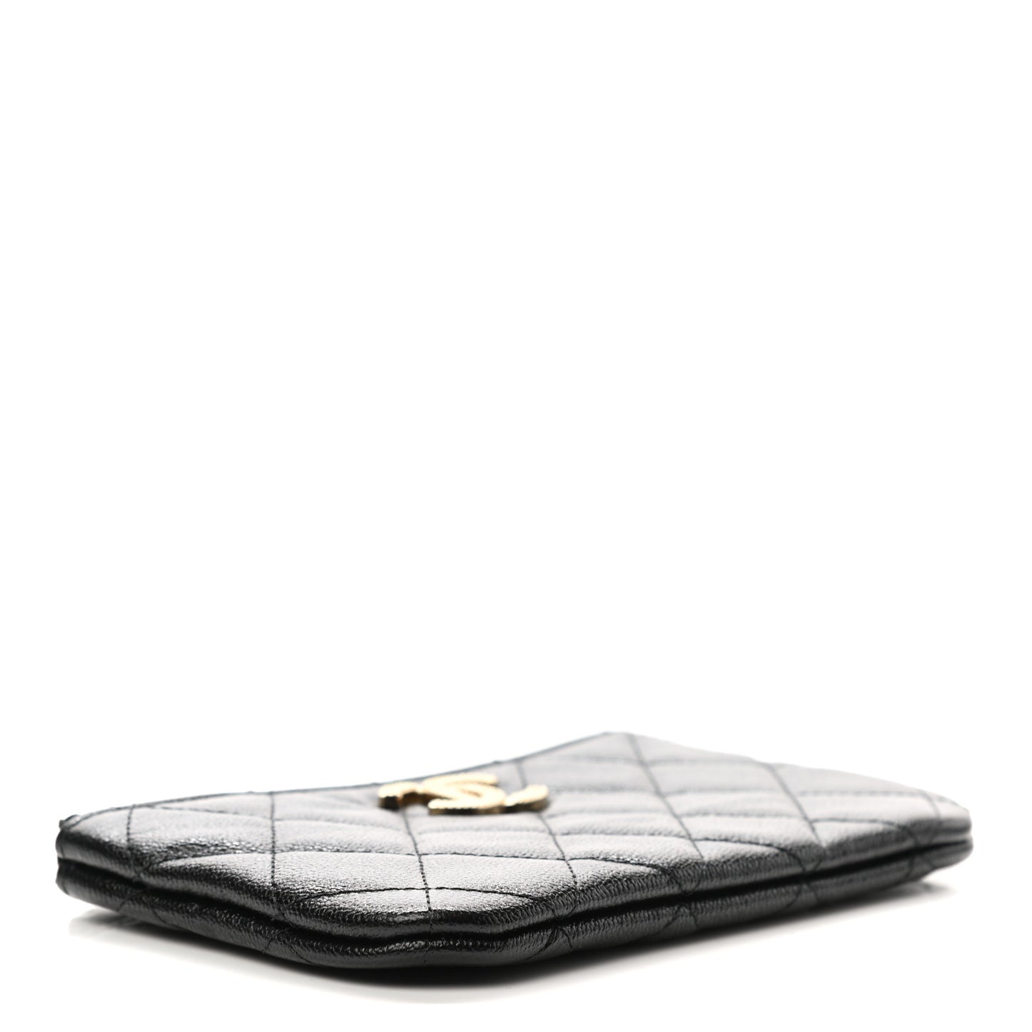 Caviar Quilted Studded CC Small Pouch Black
