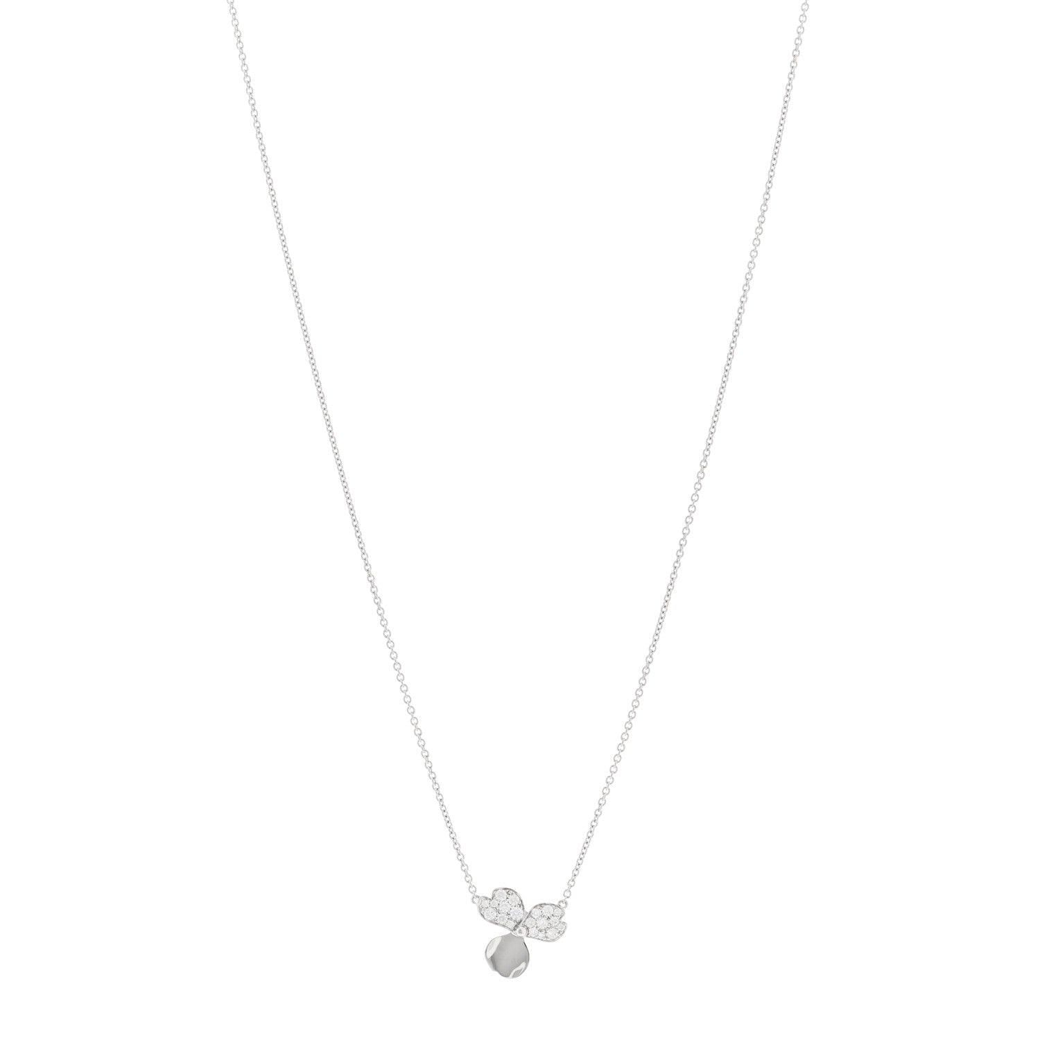 Tiffany Platinum Diamond .17ctw Small Paper Flowers Pendant Necklace 1 of 5