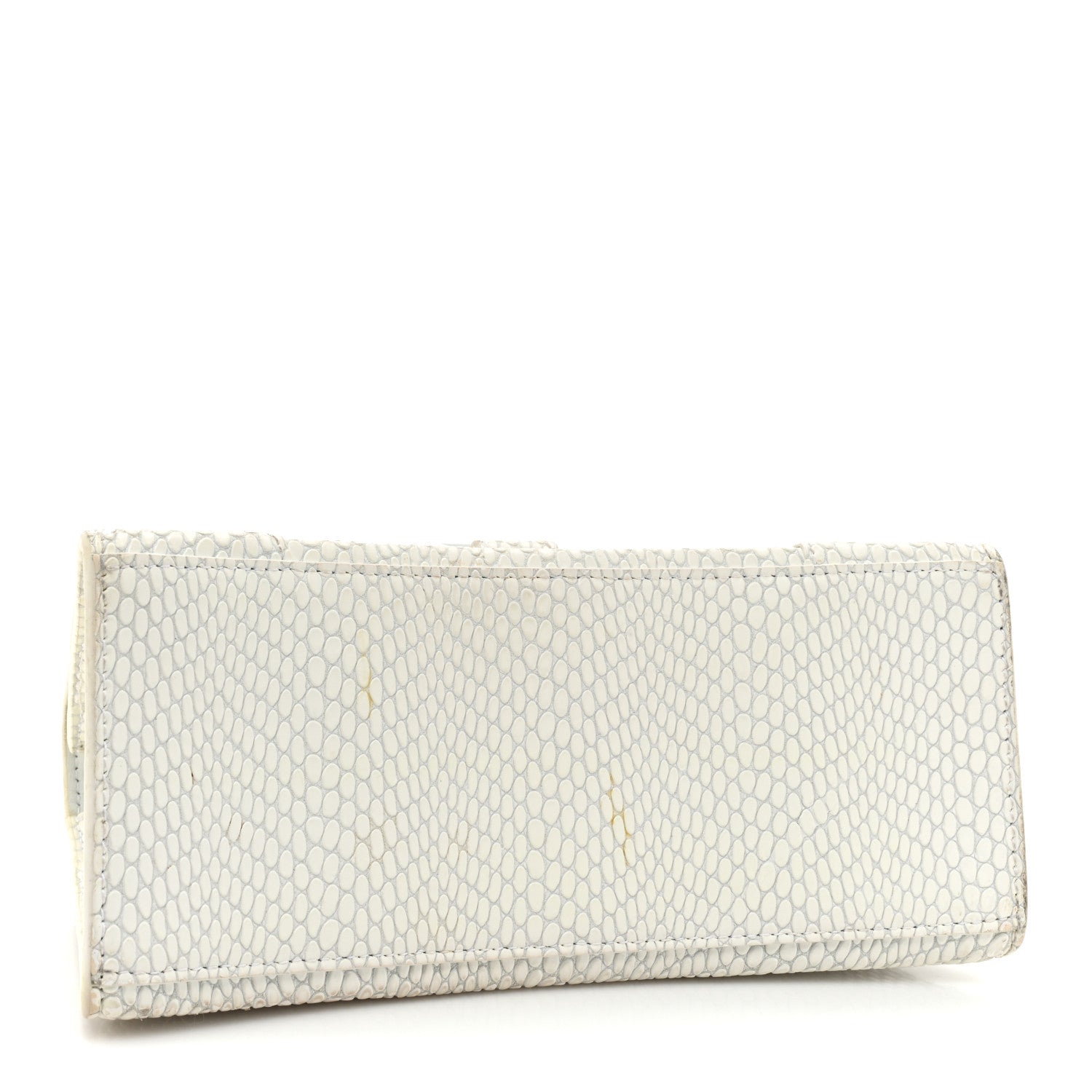 Balenciaga Matte Calfskin Snake Embossed Tonal B Small Hourglass Top Handle Bag Optic White 4 of 19