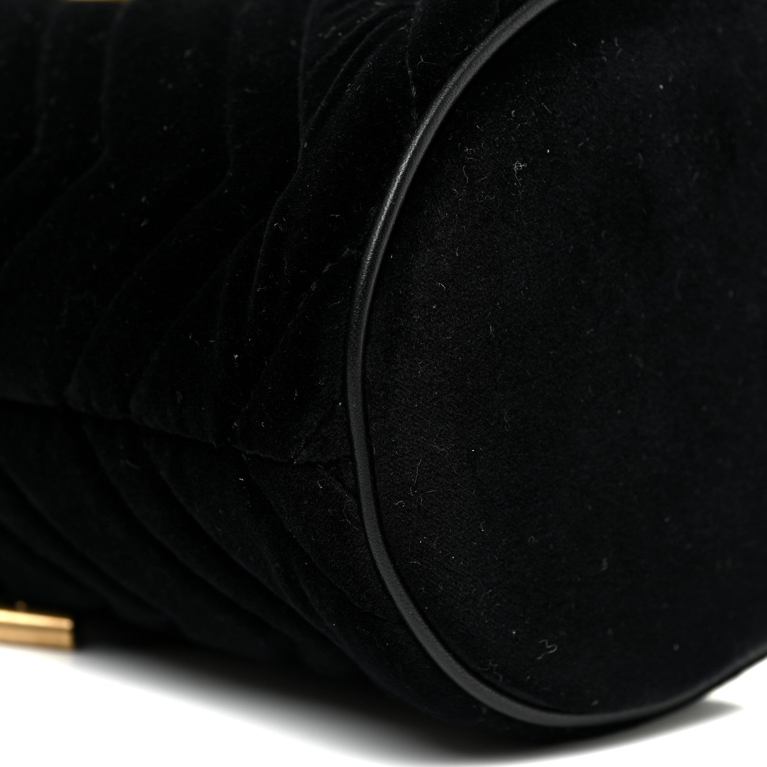 Gucci Velvet Matelasse Mini GG Marmont 2.0 Bucket Bag Black 8 of 10