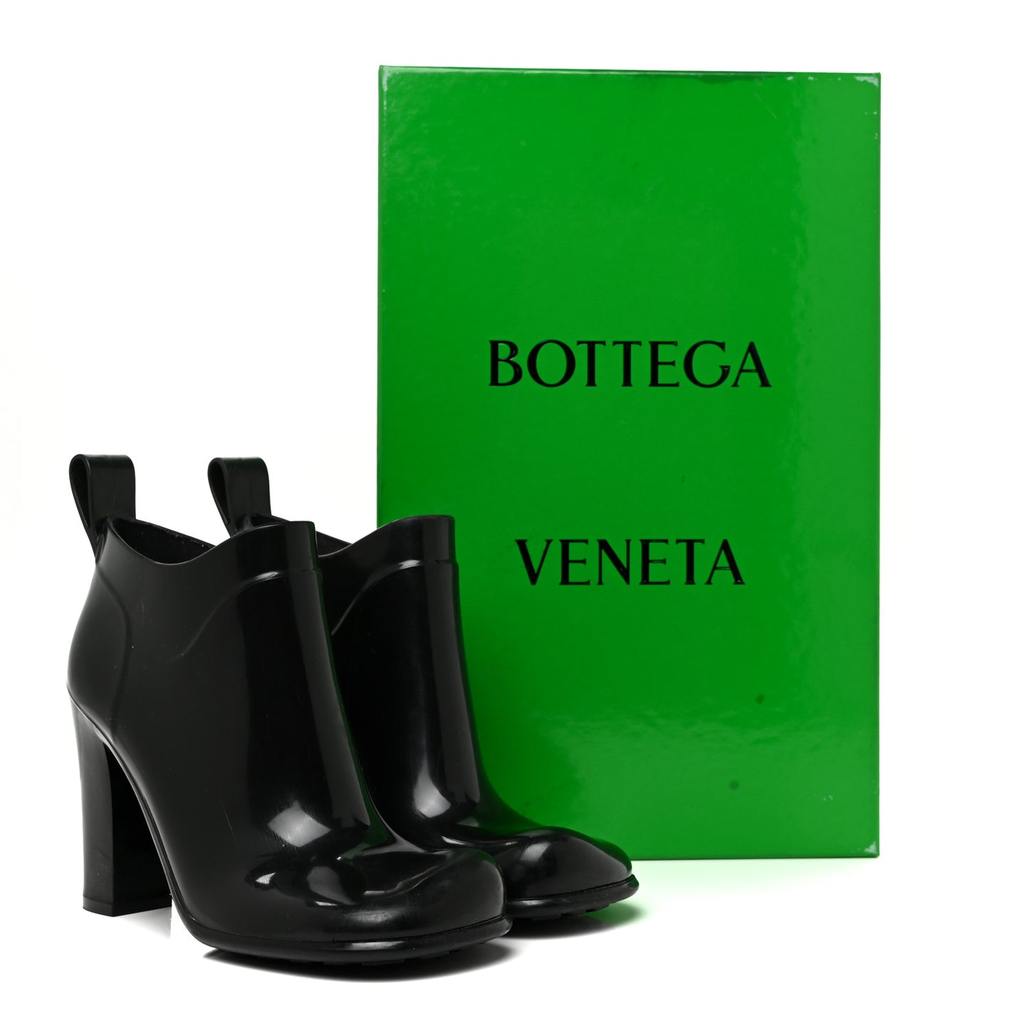 Rubber Shine Ankle Boots 38 Black