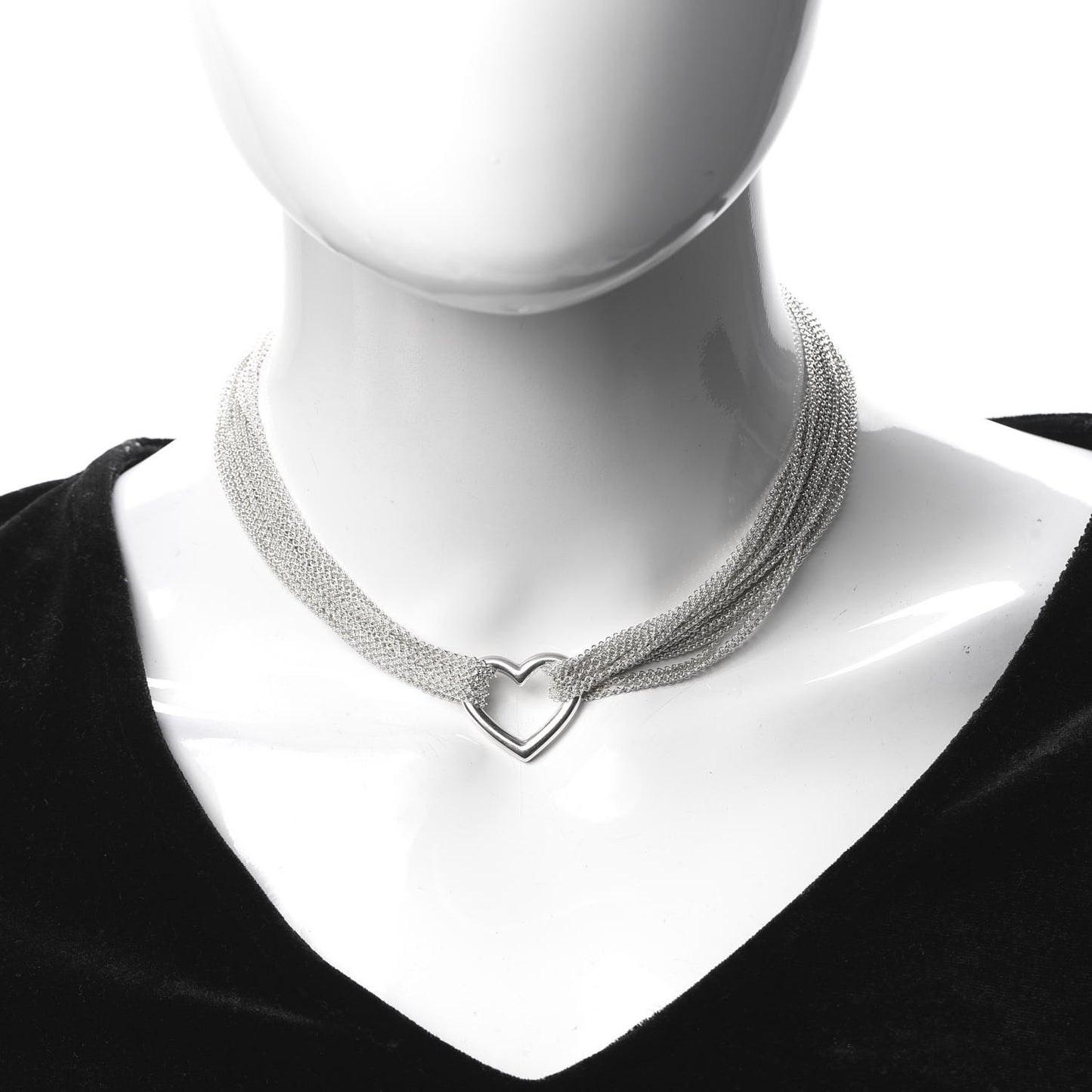 Sterling Silver Heart Multi Chain Toggle Necklace