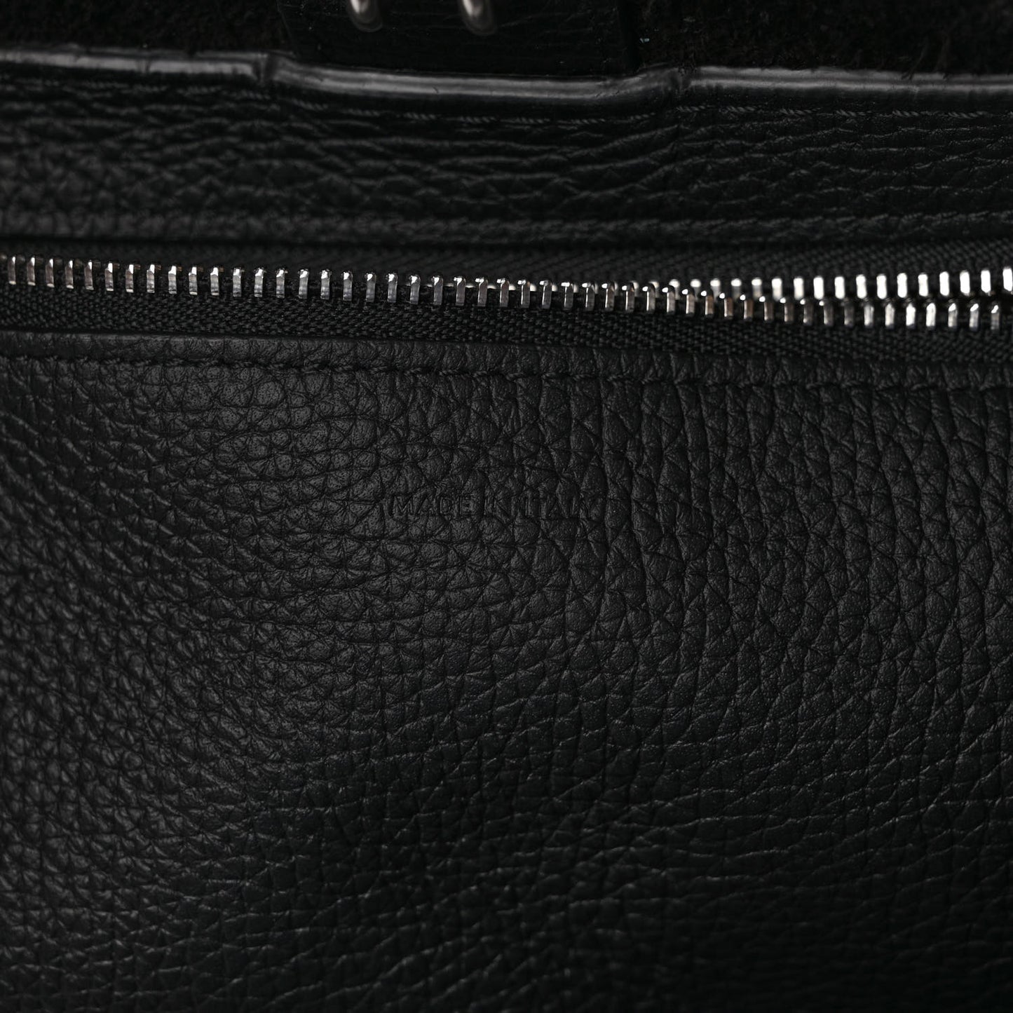 Supple Grained Calfskin Small Big Bag Black
