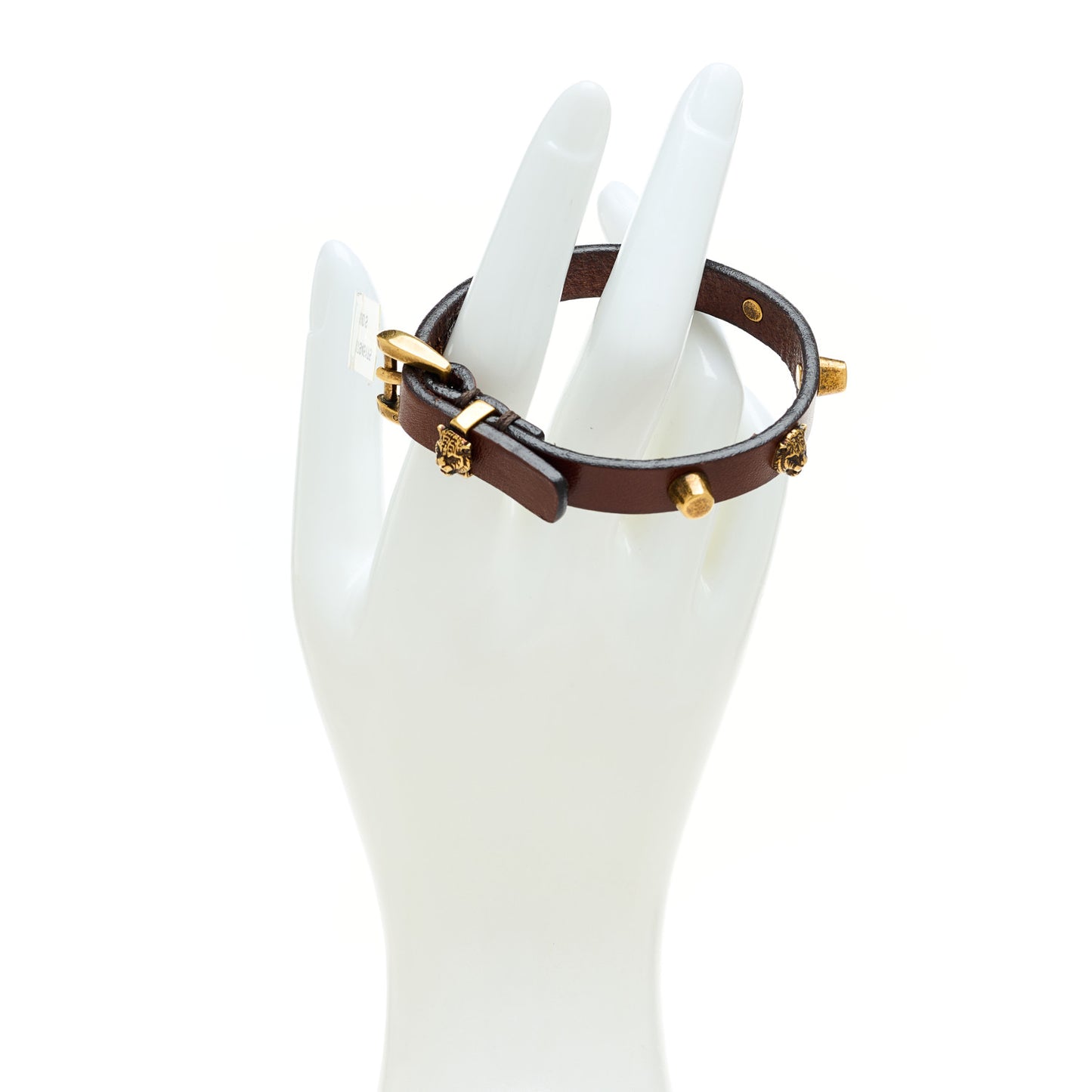 Calfskin Feline Heads Bracelet Brown