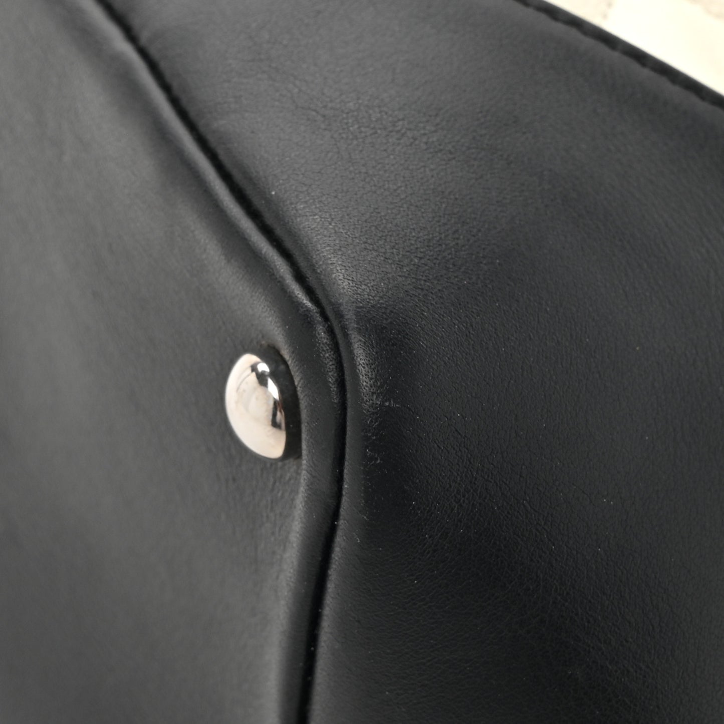 Calfskin Quilted Medium Cambon Tote White Black